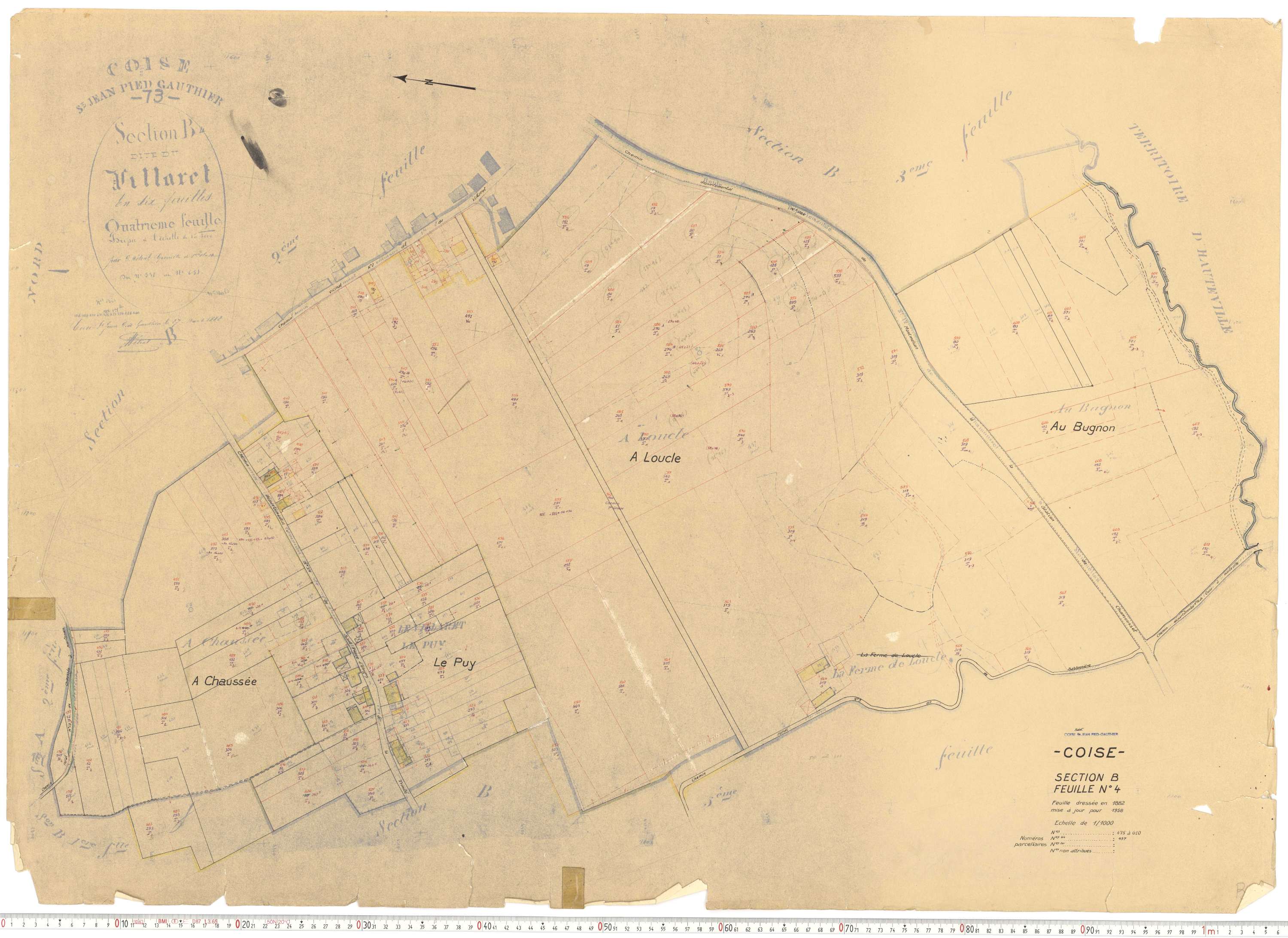 Coise-Saint-Jean-Pied-Gauthier - Cadastre rénové, version de travail (1958).