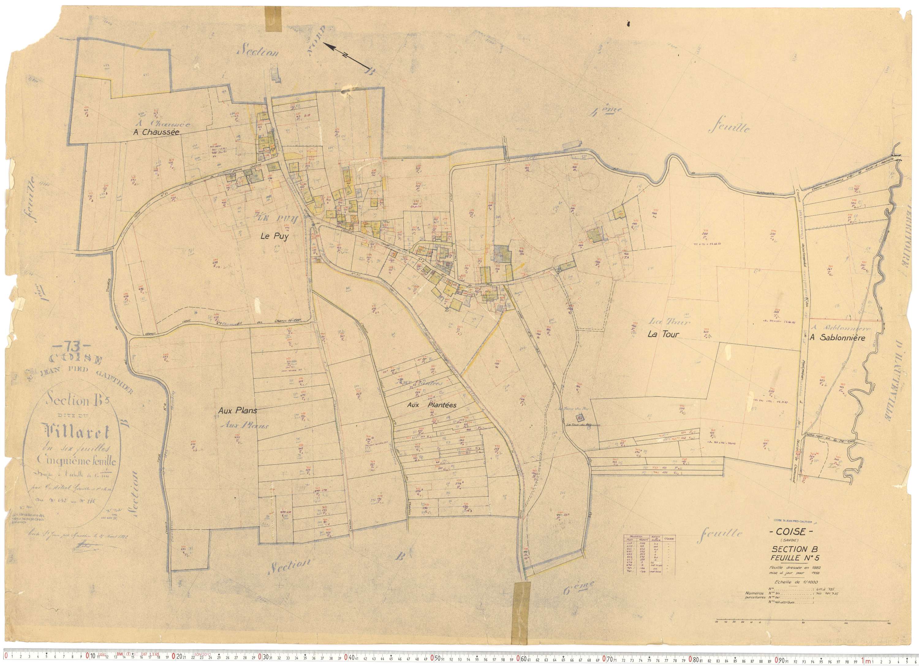 Coise-Saint-Jean-Pied-Gauthier - Cadastre rénové, version de travail (1958).