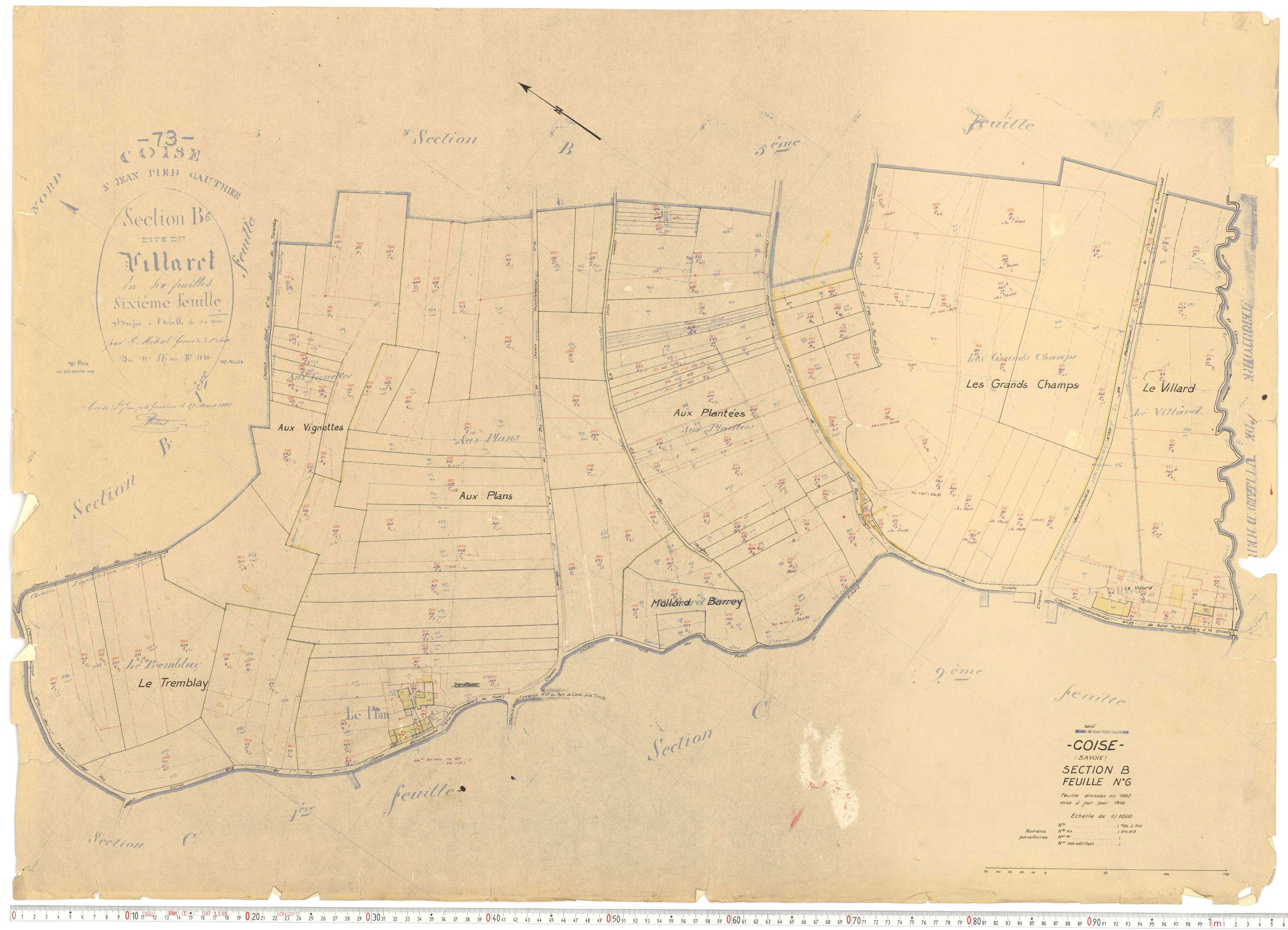 Coise-Saint-Jean-Pied-Gauthier - Cadastre rénové, version de travail (1958).