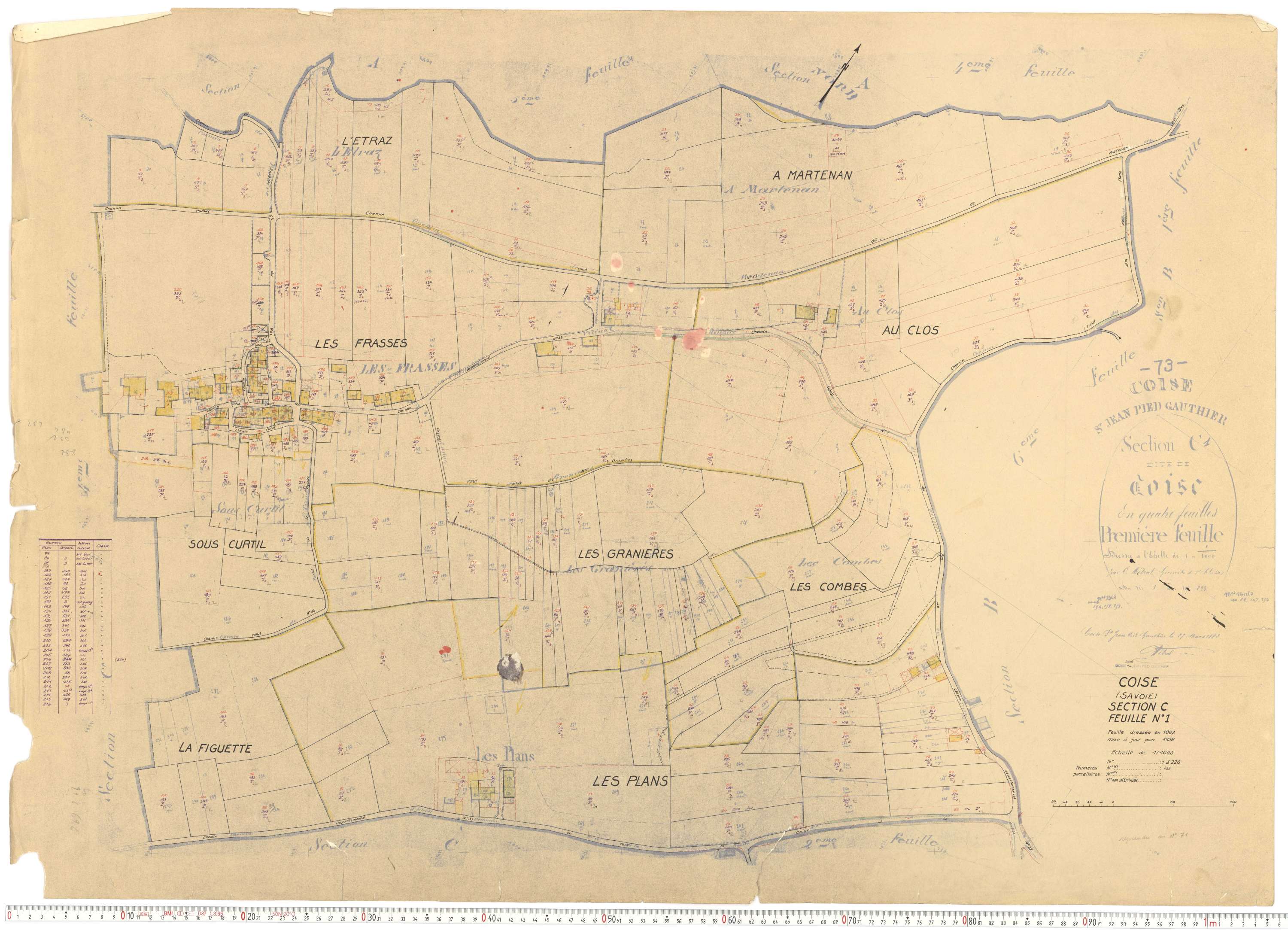 Coise-Saint-Jean-Pied-Gauthier - Cadastre rénové, version de travail (1958).