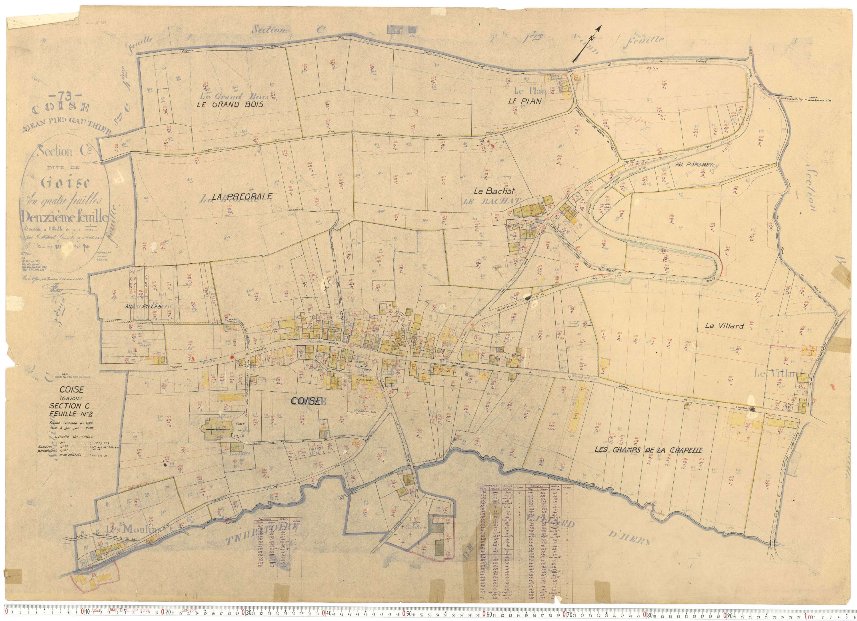 Coise-Saint-Jean-Pied-Gauthier - Cadastre rénové, version de travail (1958).