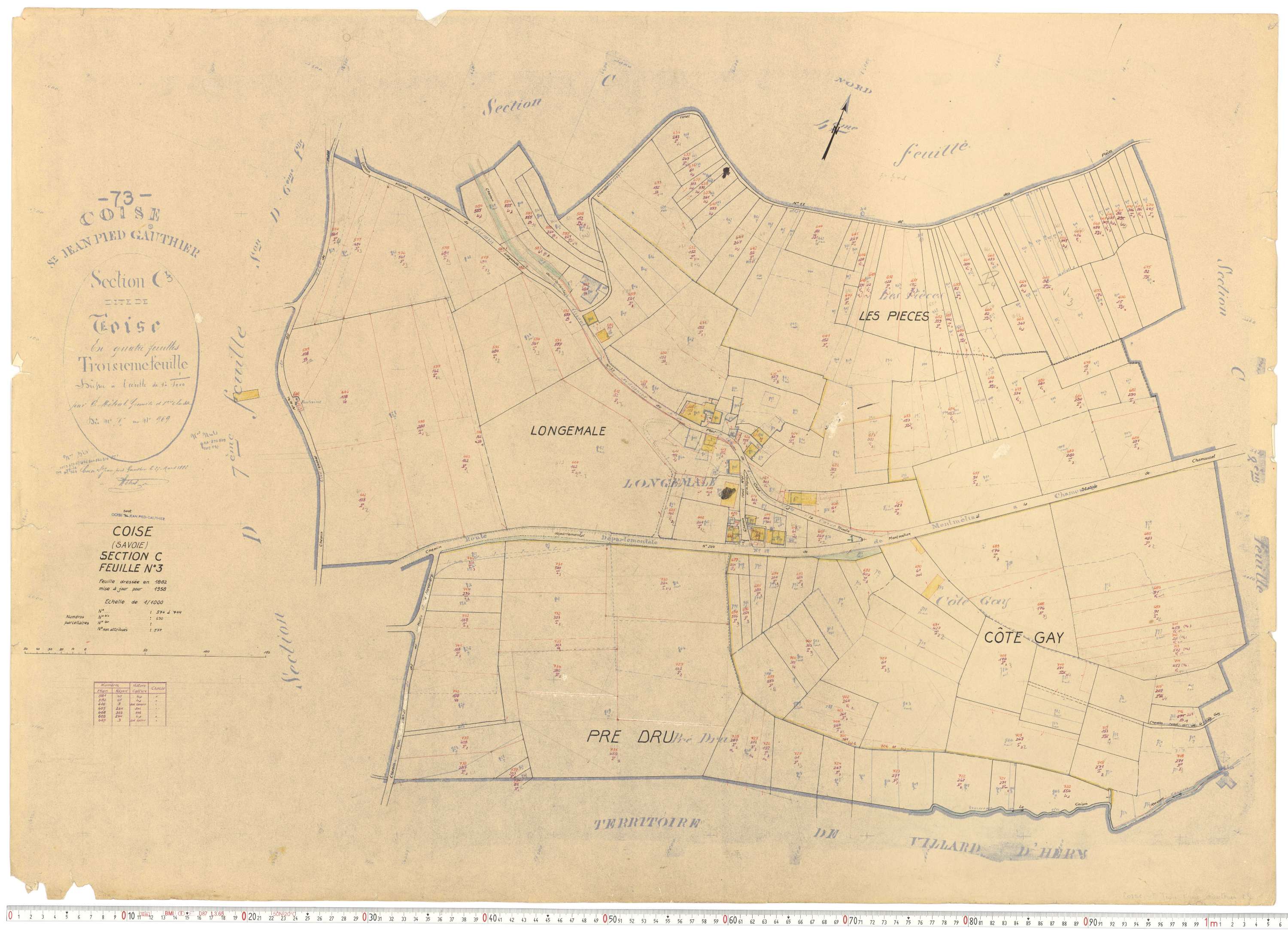 Coise-Saint-Jean-Pied-Gauthier - Cadastre rénové, version de travail (1958).