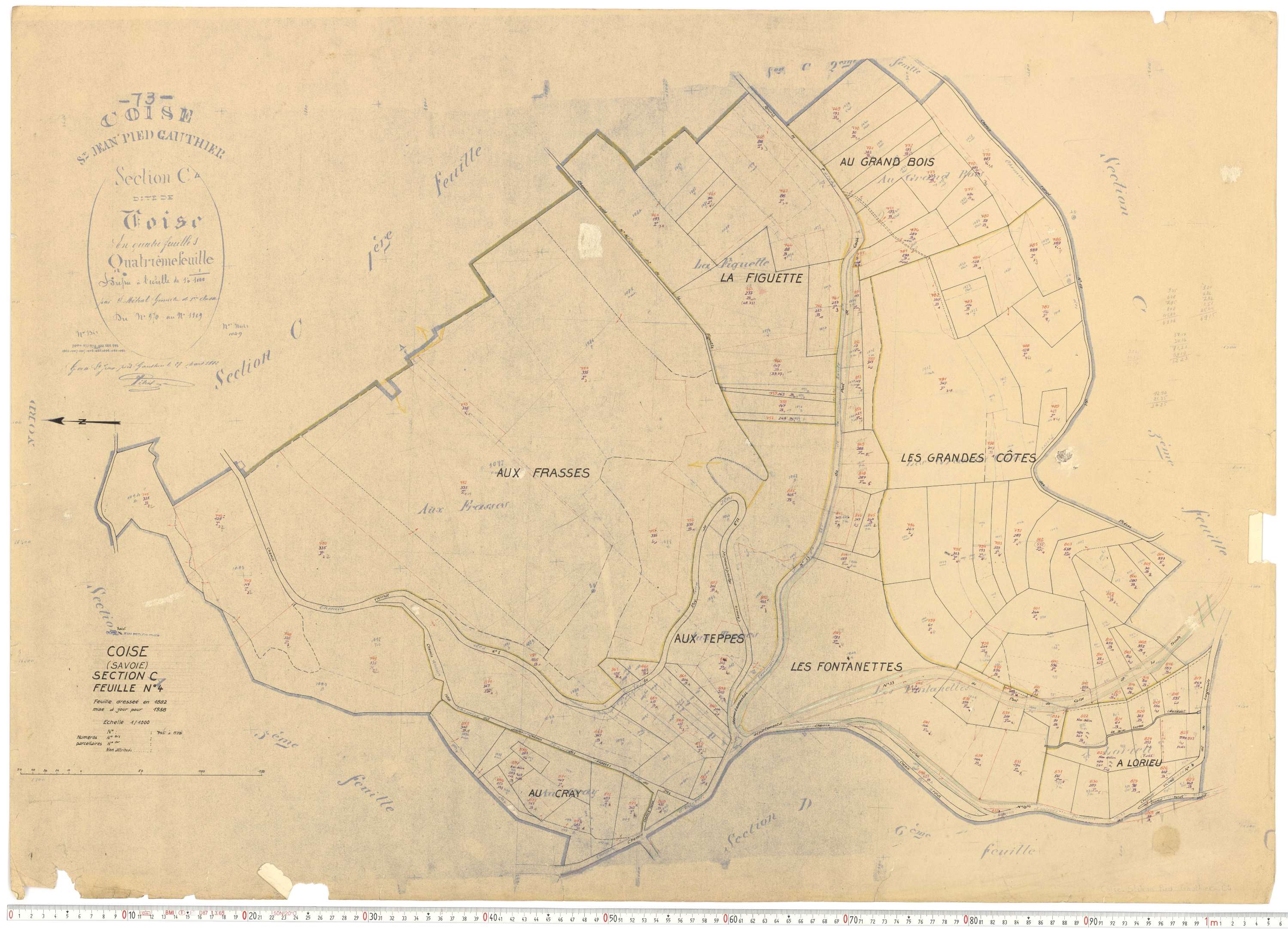 Coise-Saint-Jean-Pied-Gauthier - Cadastre rénové, version de travail (1958).