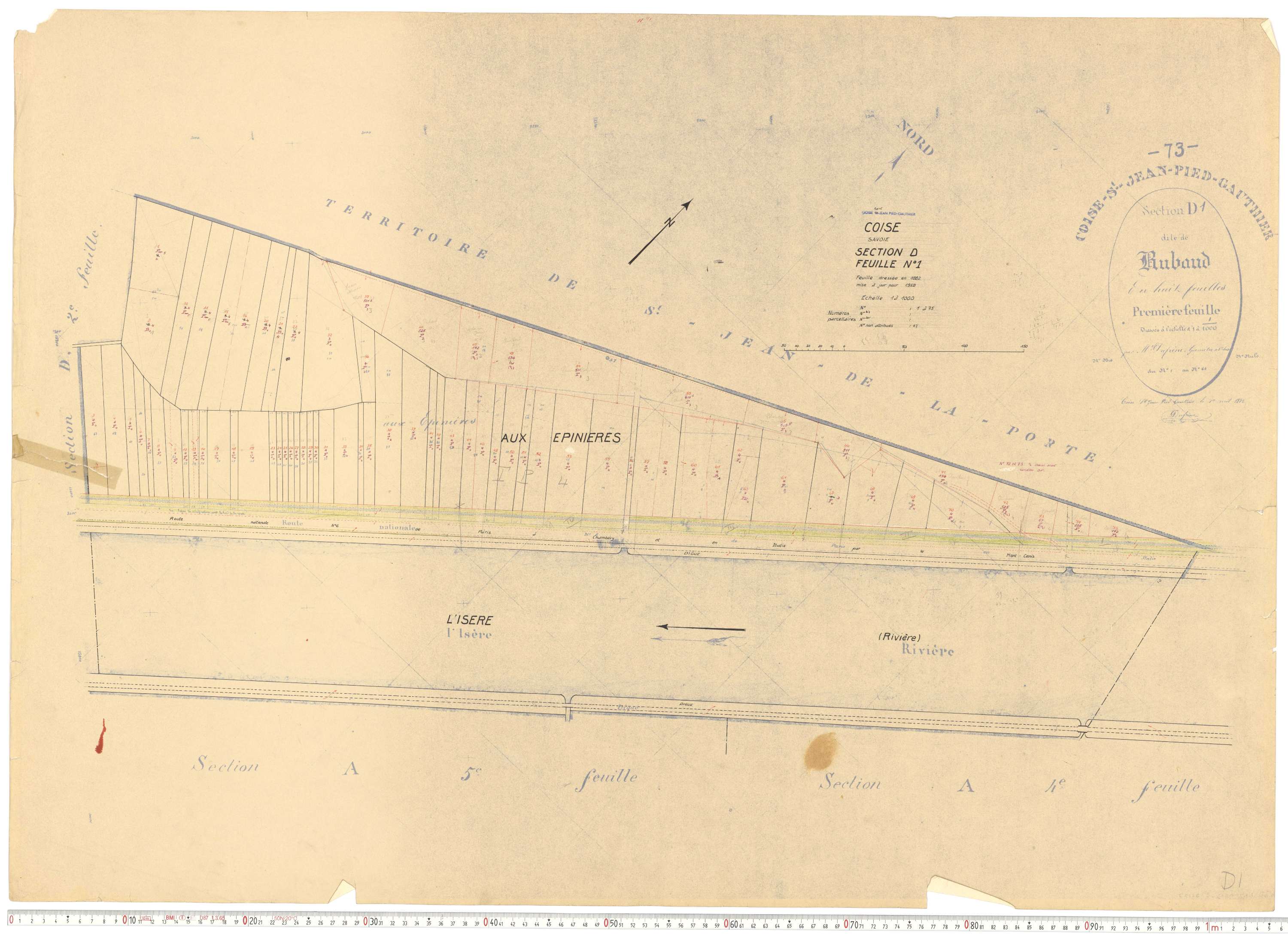 Coise-Saint-Jean-Pied-Gauthier - Cadastre rénové, version de travail (1958).