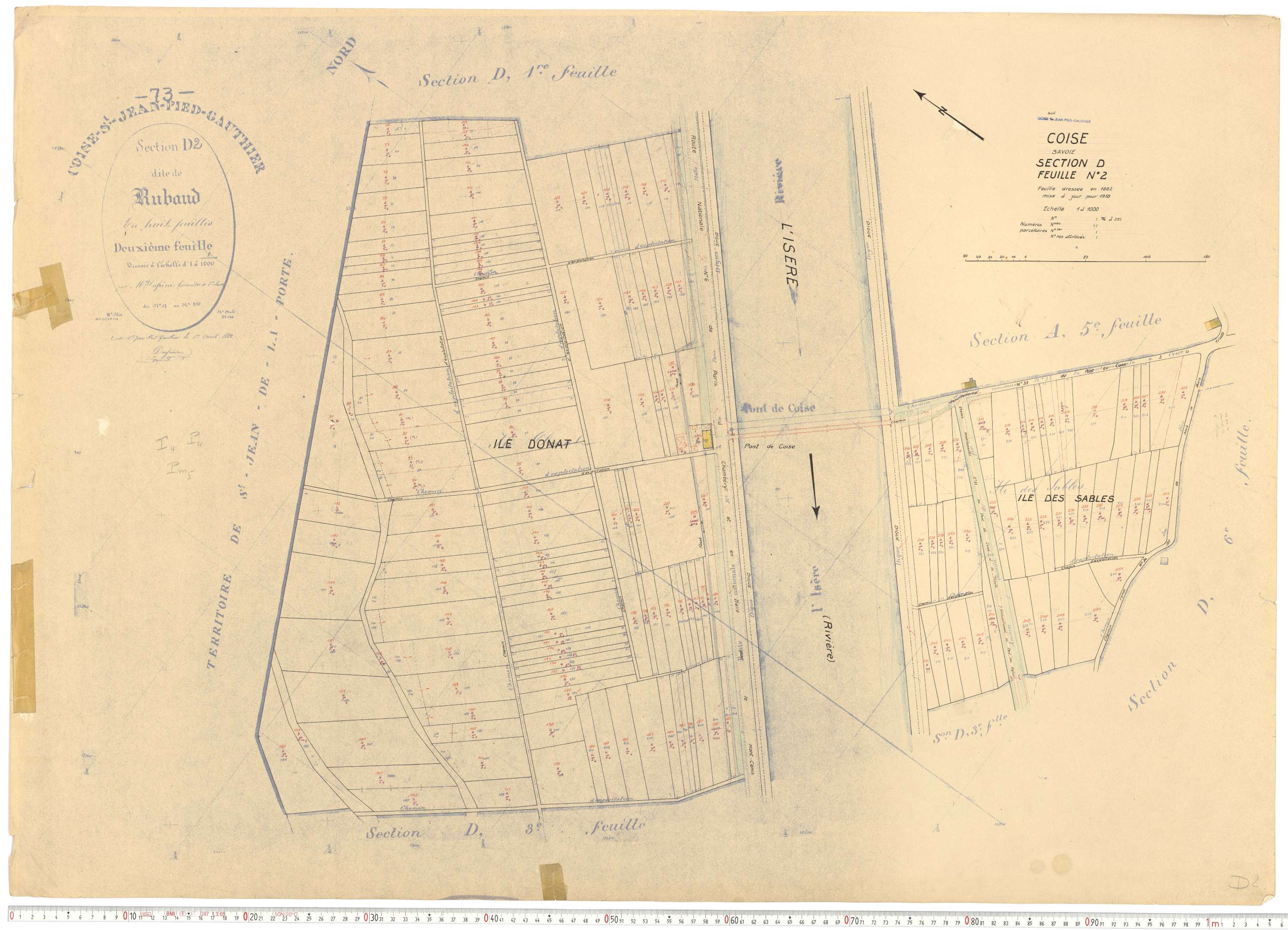 Coise-Saint-Jean-Pied-Gauthier - Cadastre rénové, version de travail (1958).