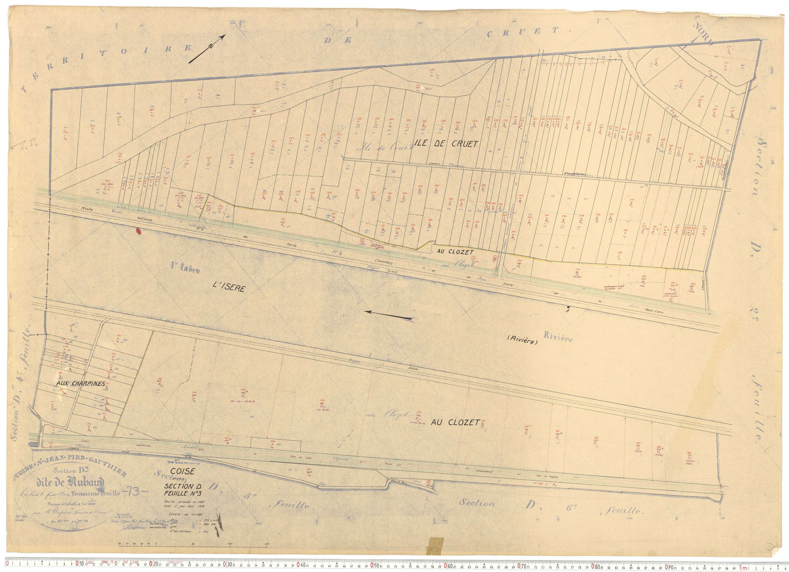 Coise-Saint-Jean-Pied-Gauthier - Cadastre rénové, version de travail (1958).
