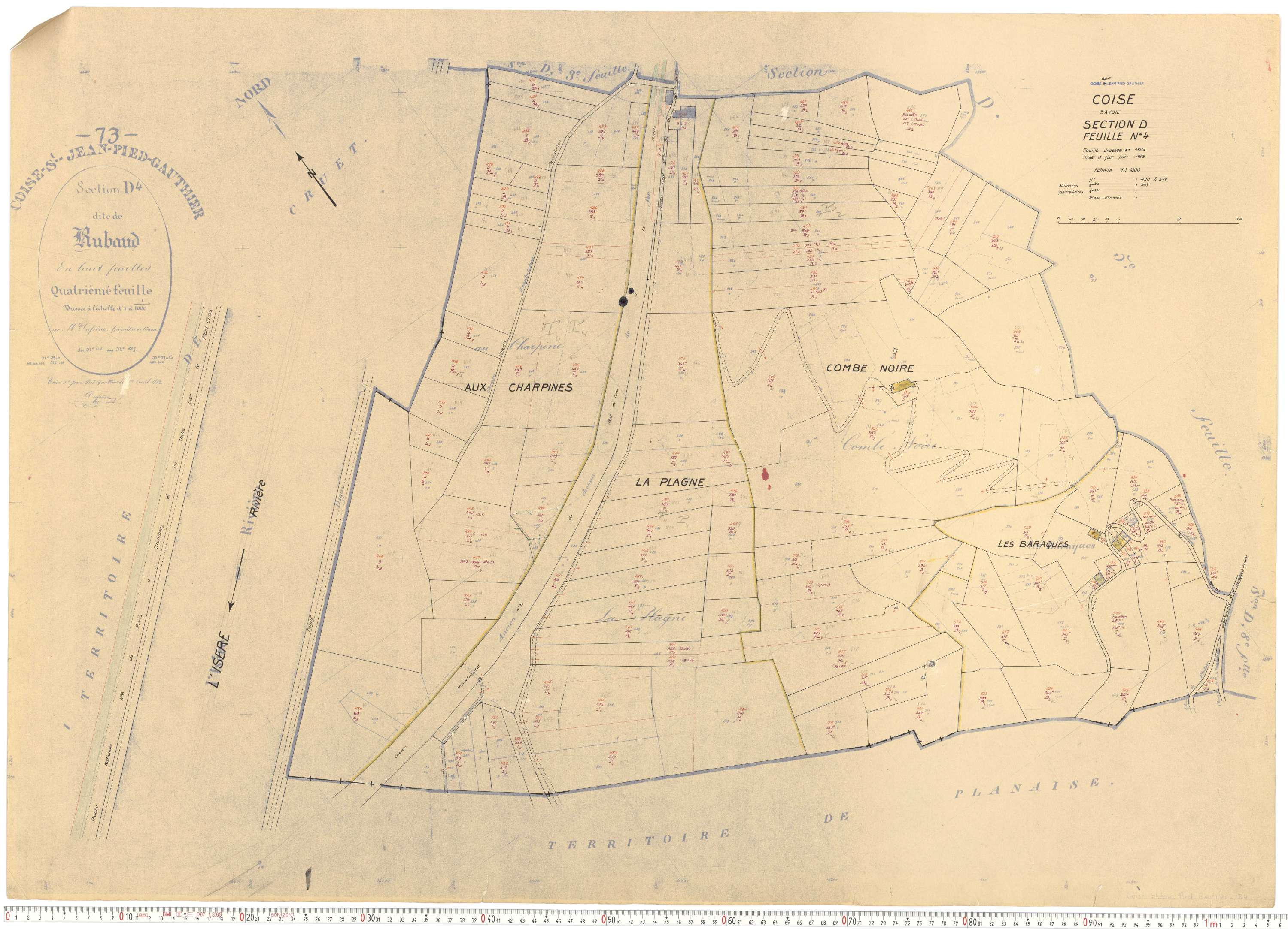 Coise-Saint-Jean-Pied-Gauthier - Cadastre rénové, version de travail (1958).