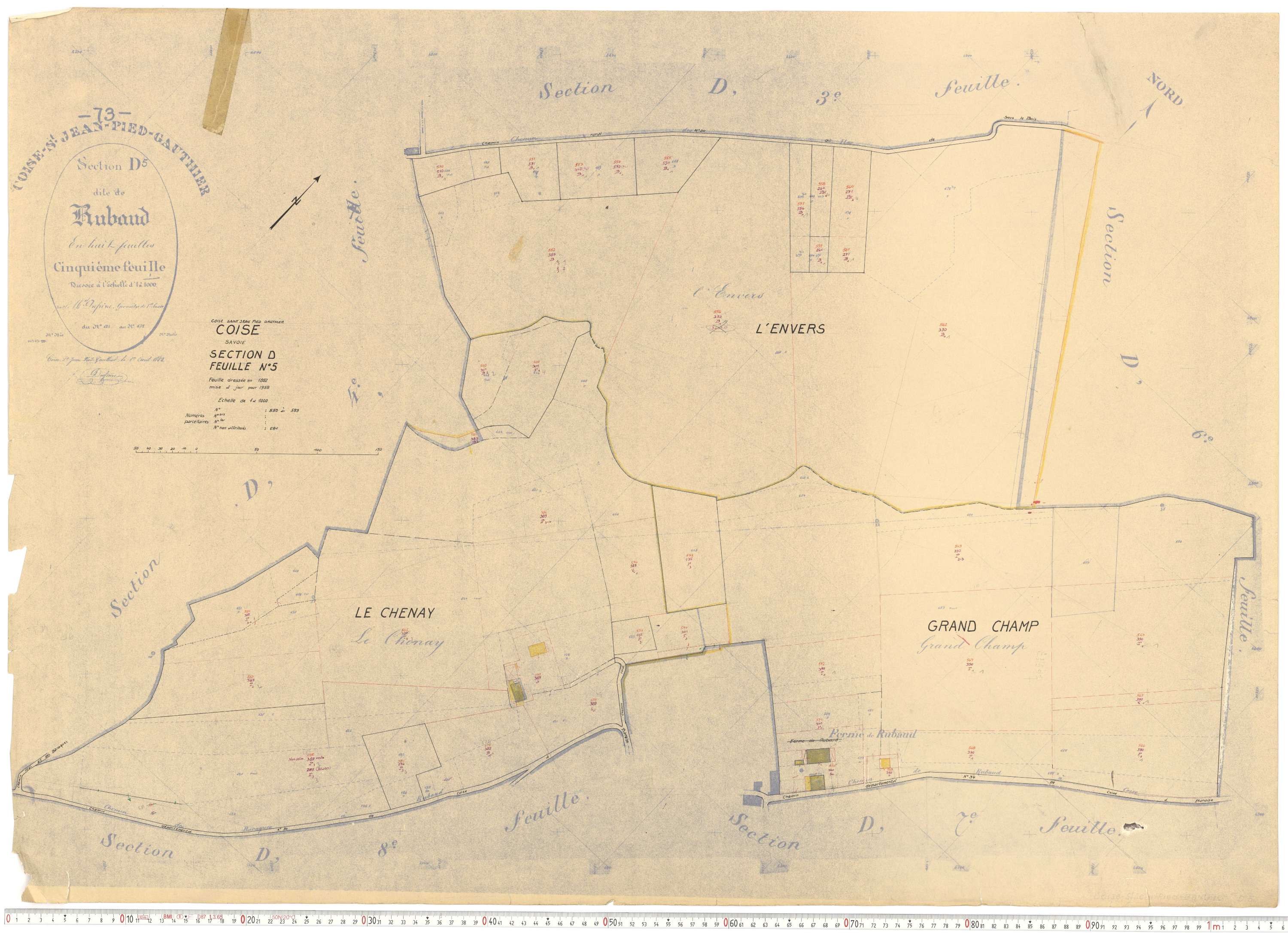 Coise-Saint-Jean-Pied-Gauthier - Cadastre rénové, version de travail (1958).