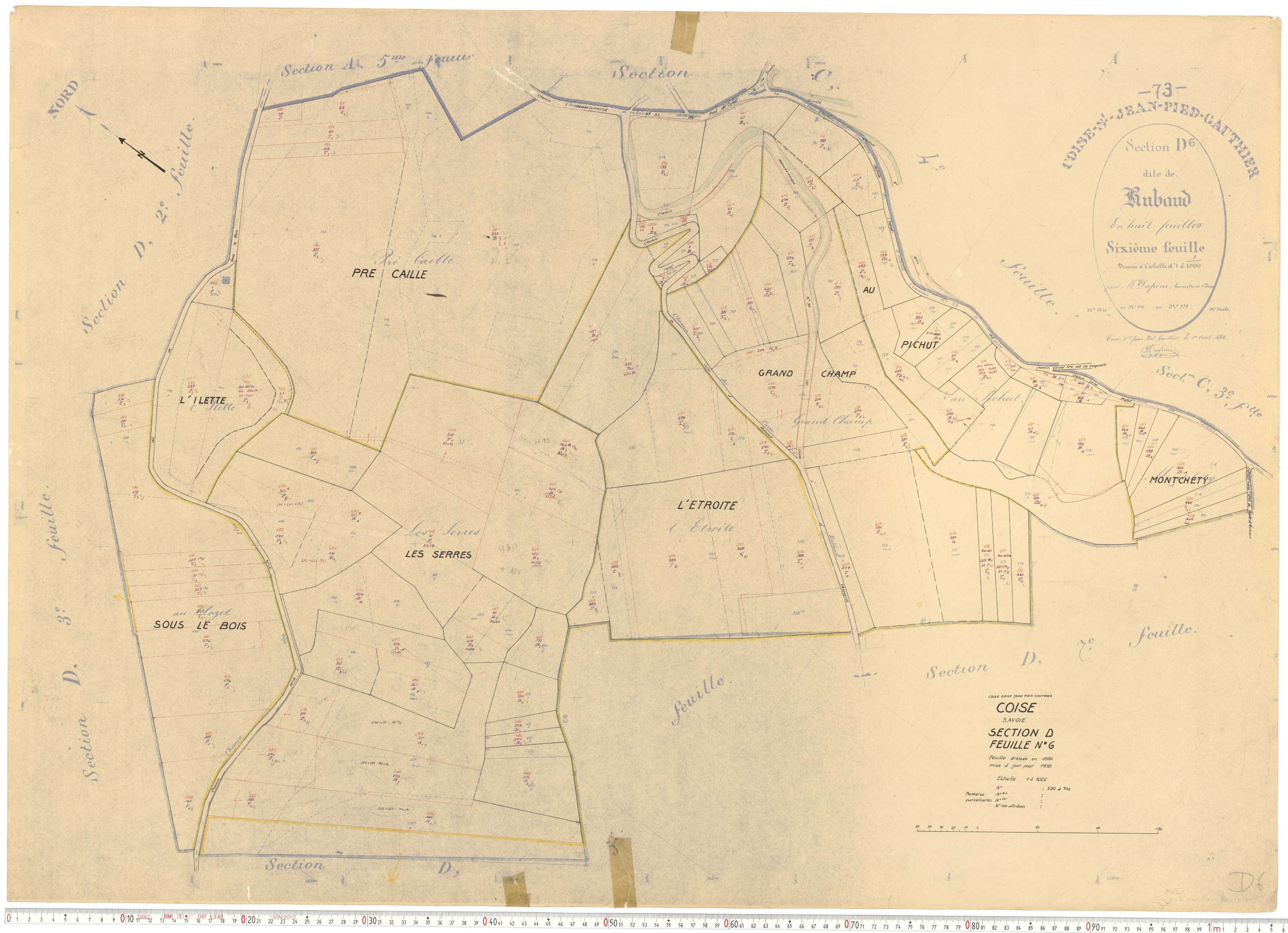 Coise-Saint-Jean-Pied-Gauthier - Cadastre rénové, version de travail (1958).