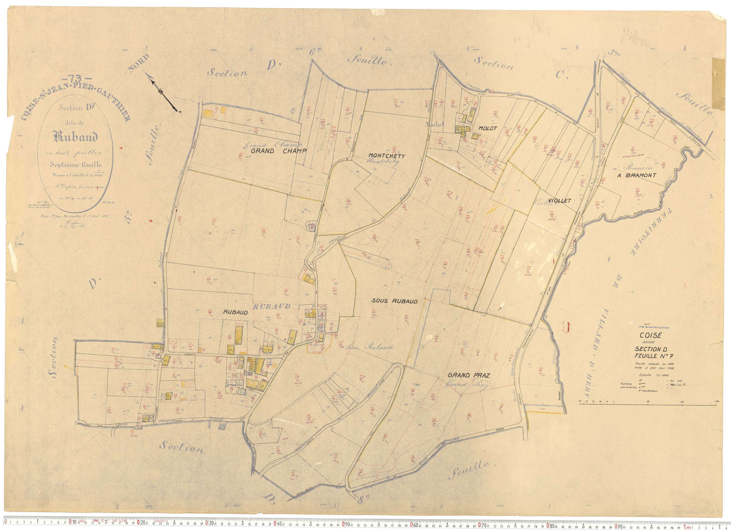 Coise-Saint-Jean-Pied-Gauthier - Cadastre rénové, version de travail (1958).