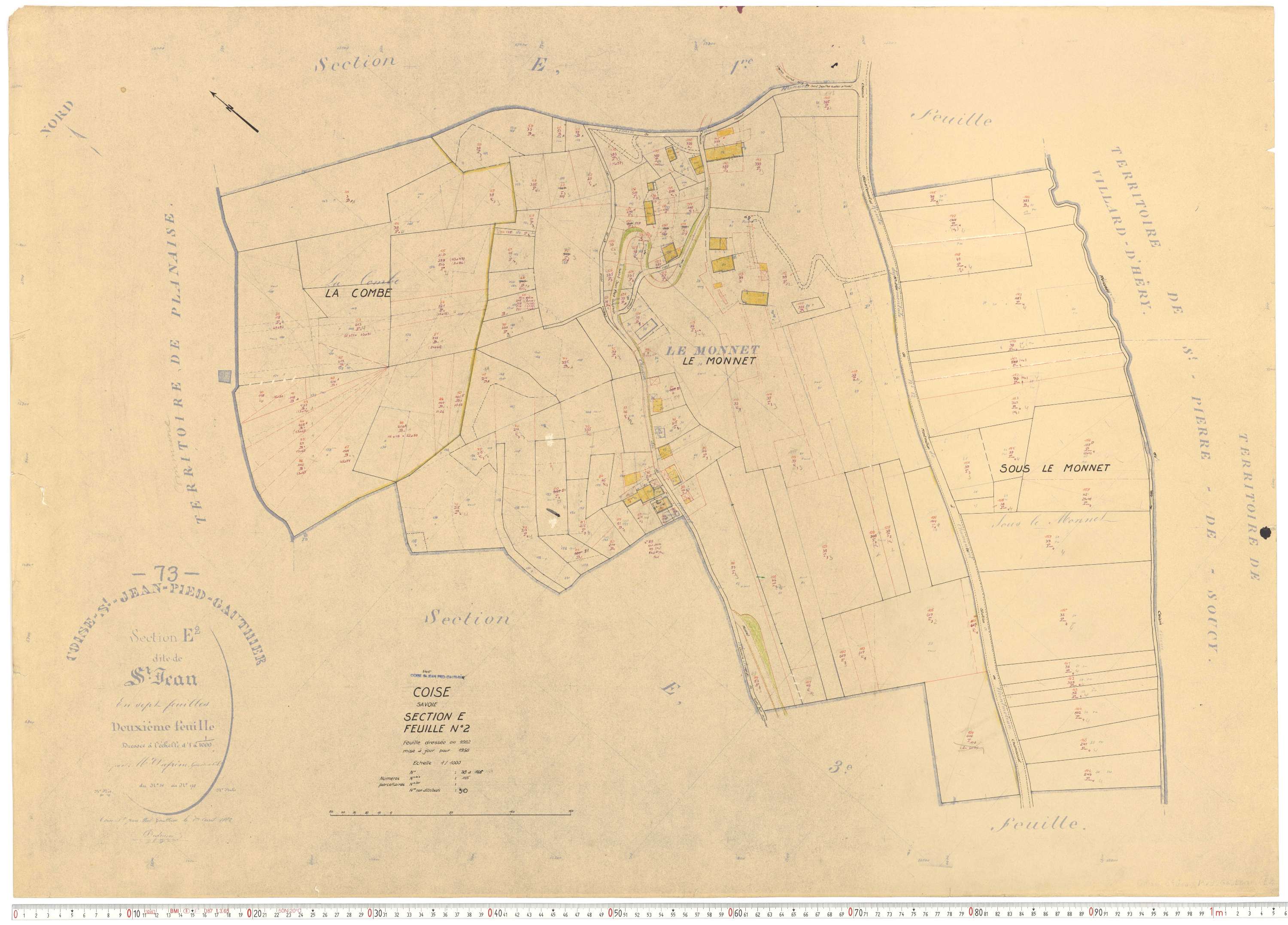 Coise-Saint-Jean-Pied-Gauthier - Cadastre rénové, version de travail (1958).