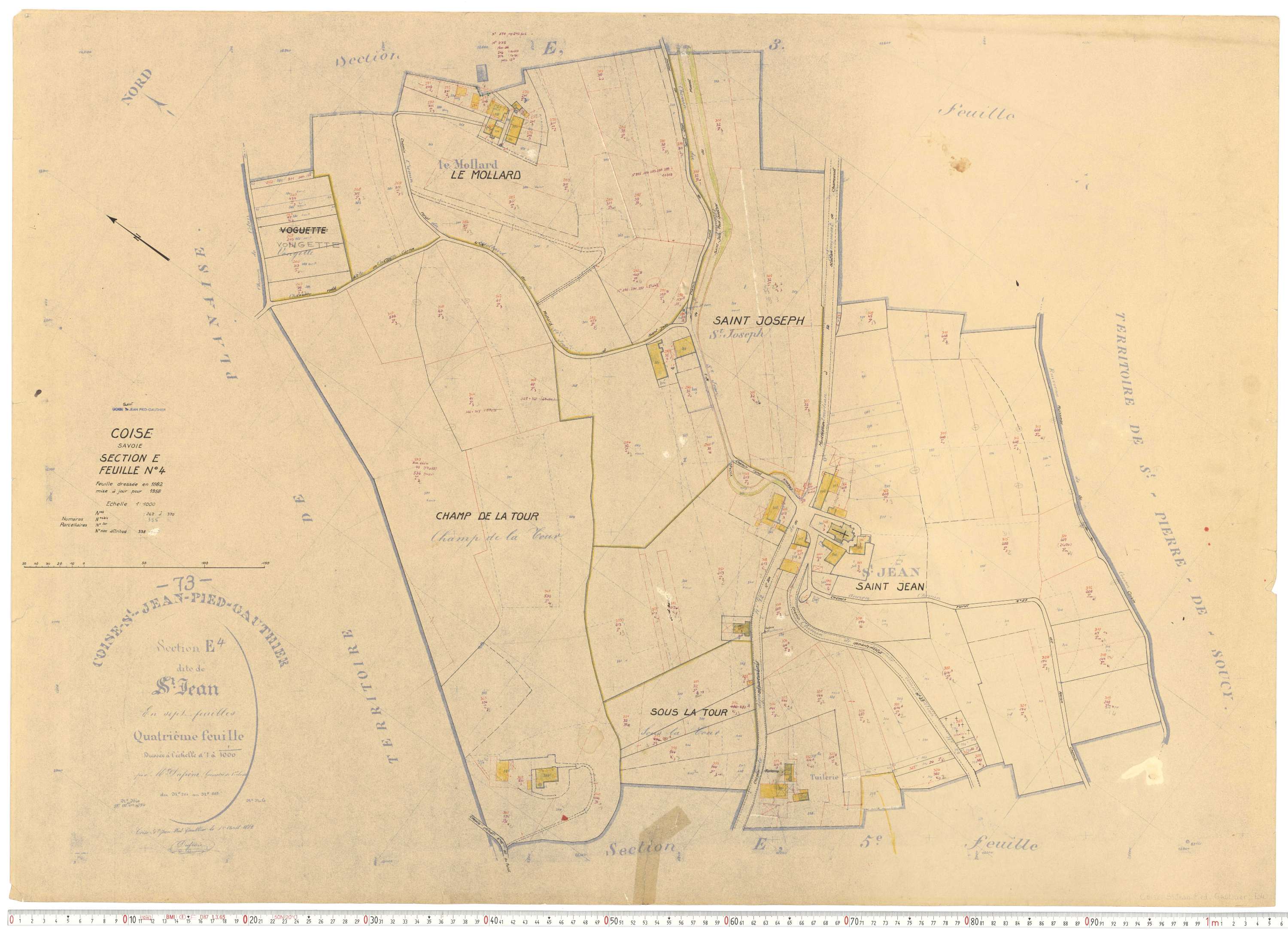 Coise-Saint-Jean-Pied-Gauthier - Cadastre rénové, version de travail (1958).