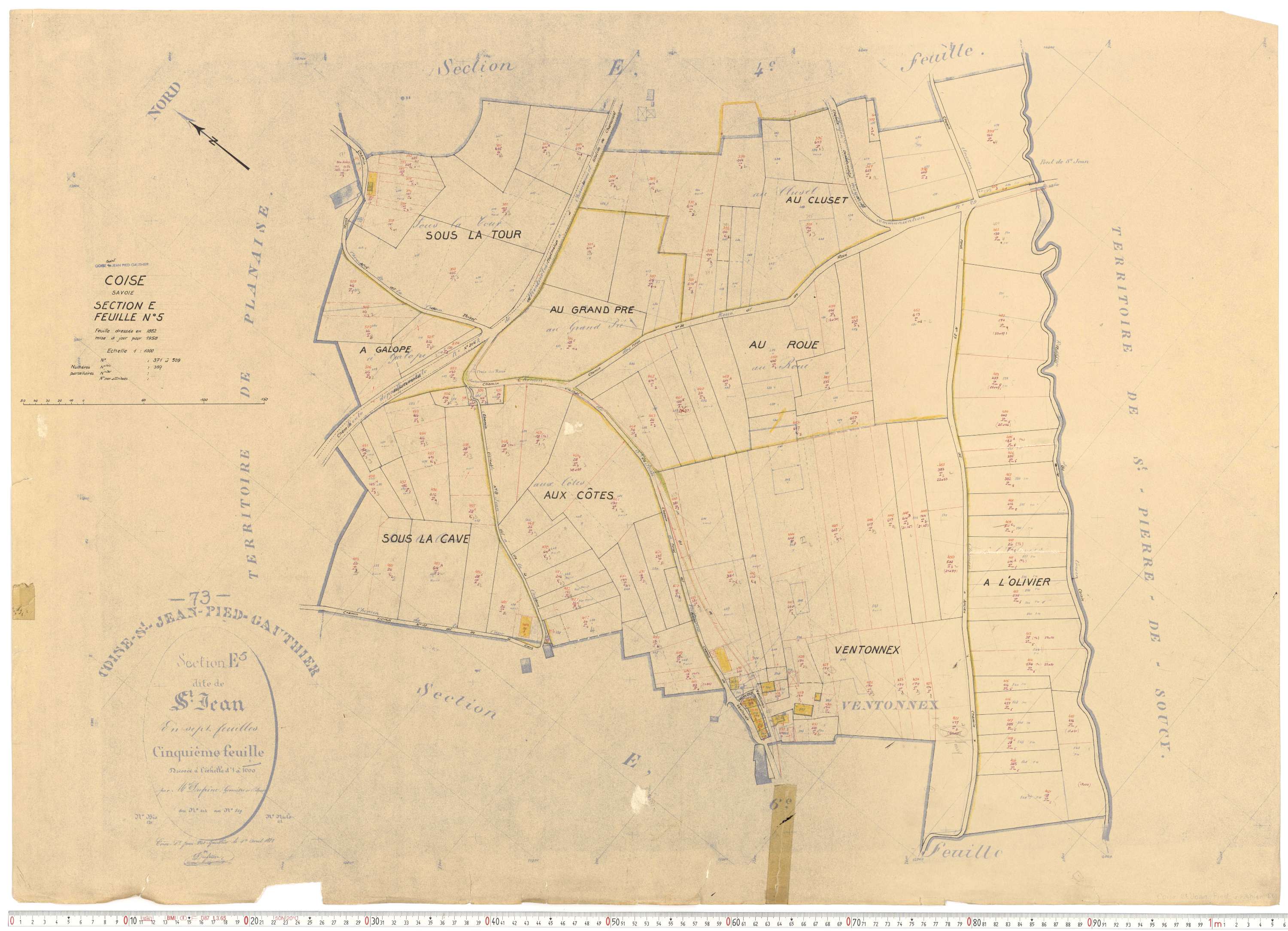 Coise-Saint-Jean-Pied-Gauthier - Cadastre rénové, version de travail (1958).