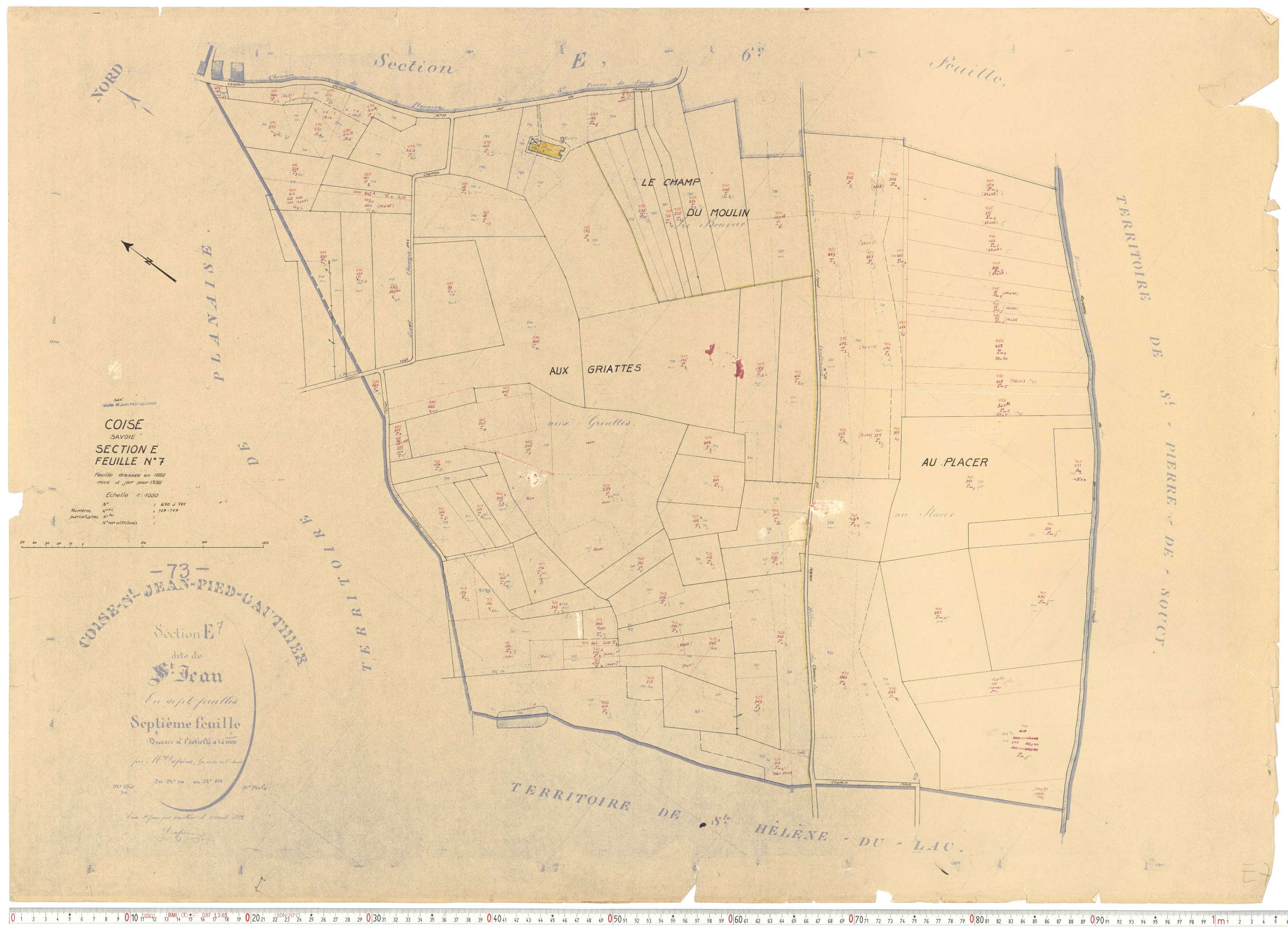 Coise-Saint-Jean-Pied-Gauthier - Cadastre rénové, version de travail (1958).