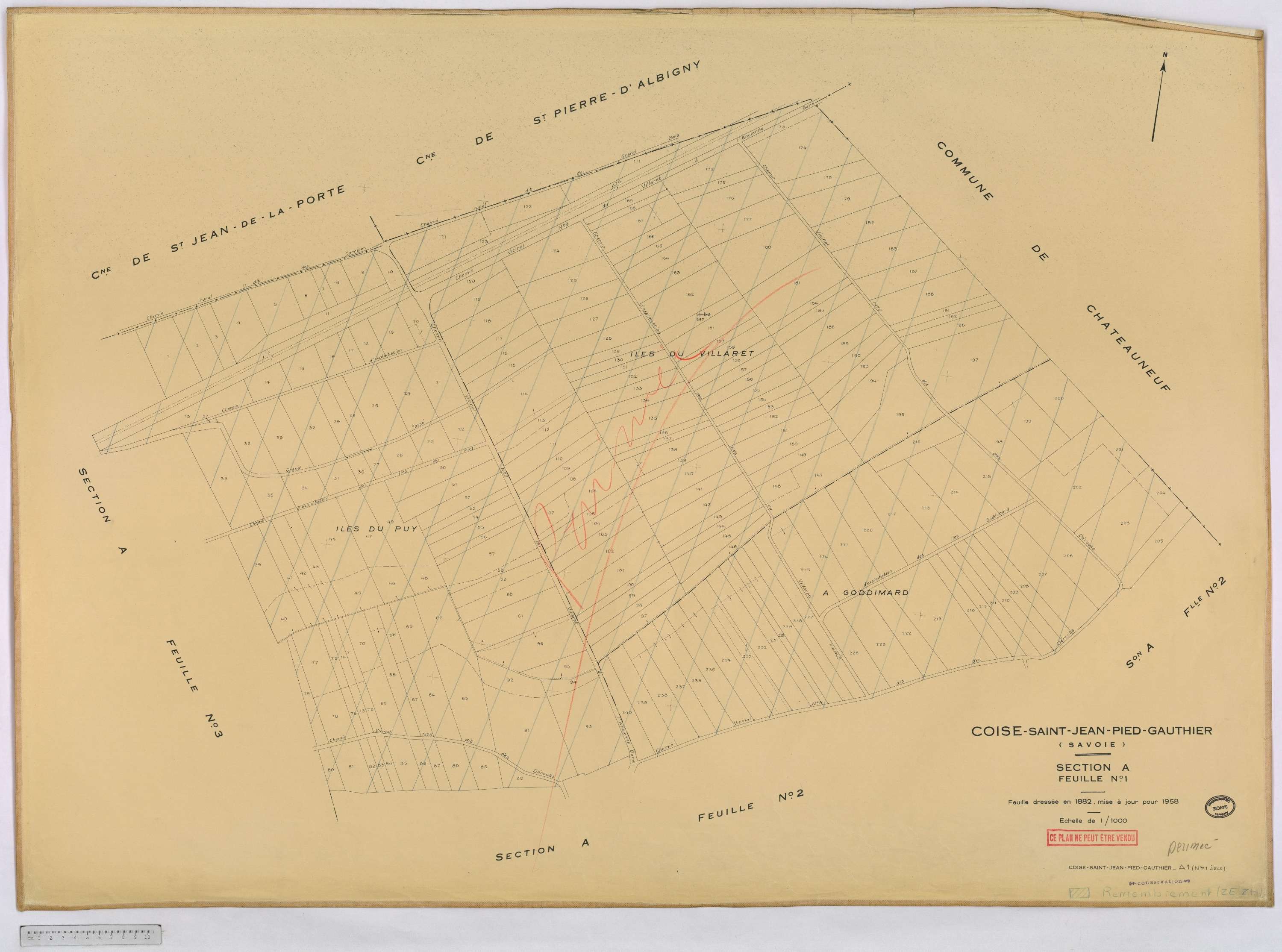 Coise-Saint-Jean-Pied-Gauthier - Cadastre rénové, version définitive (1958).