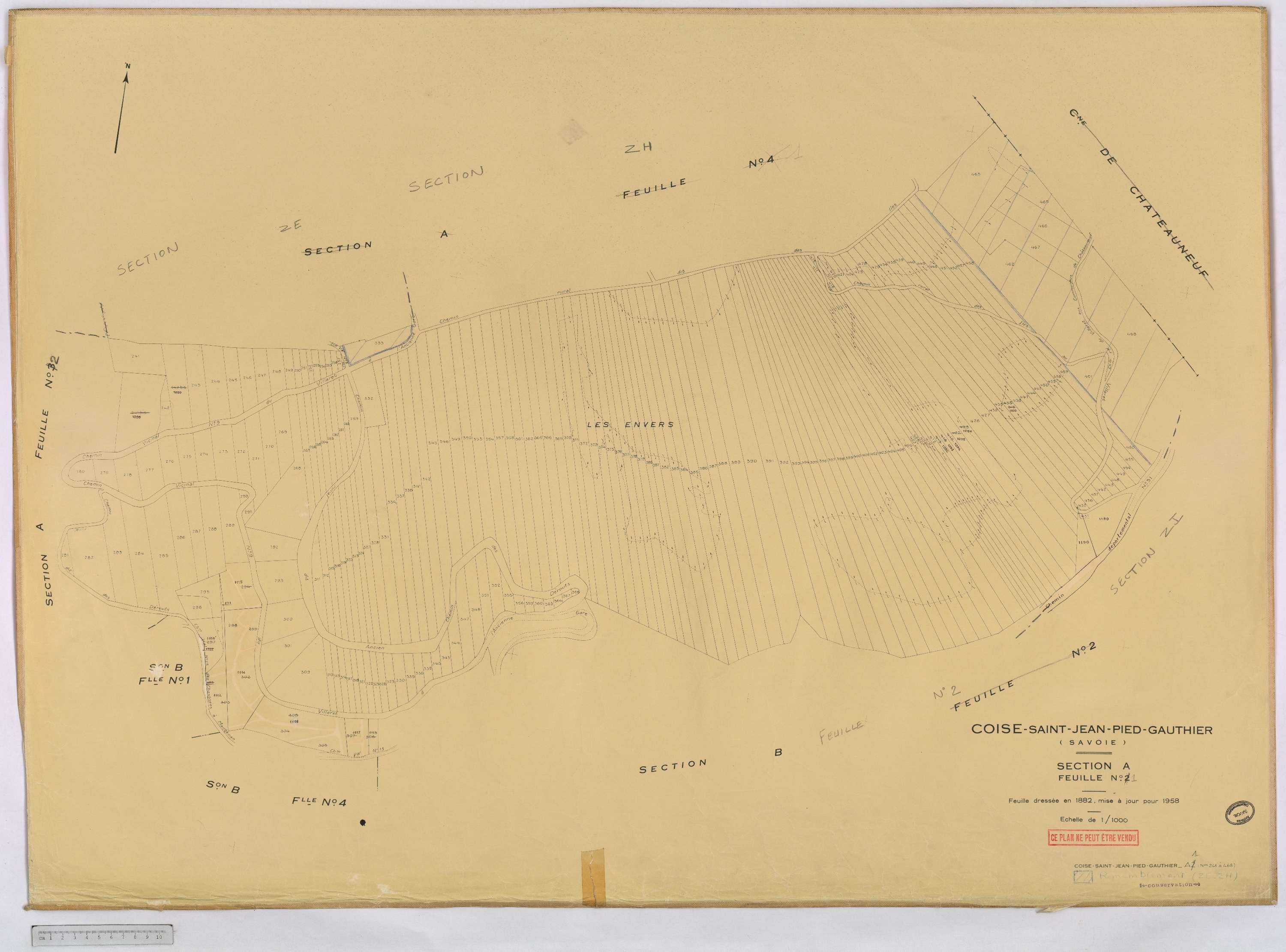 Coise-Saint-Jean-Pied-Gauthier - Cadastre rénové, version définitive (1958).