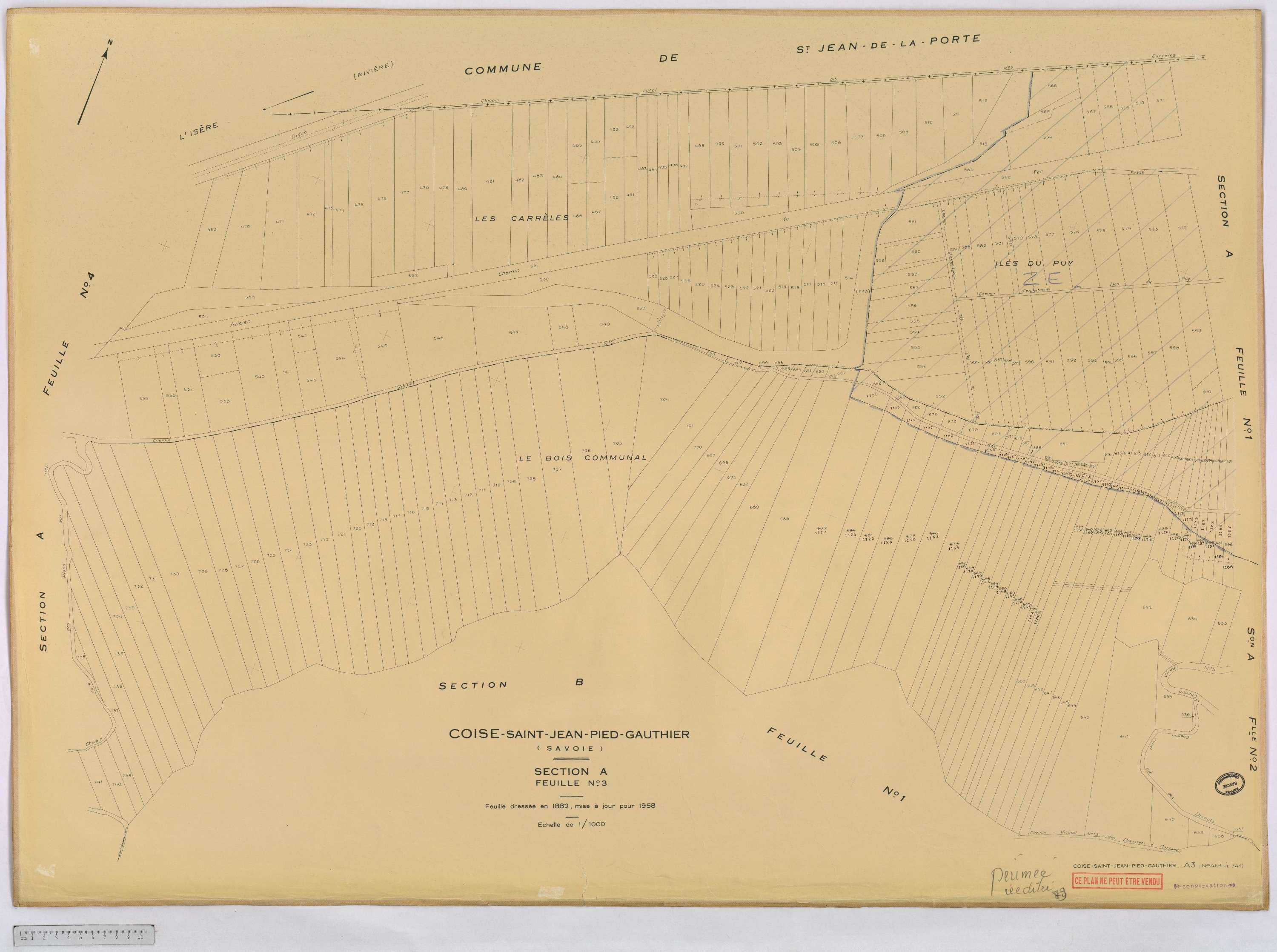 Coise-Saint-Jean-Pied-Gauthier - Cadastre rénové, version définitive (1958).