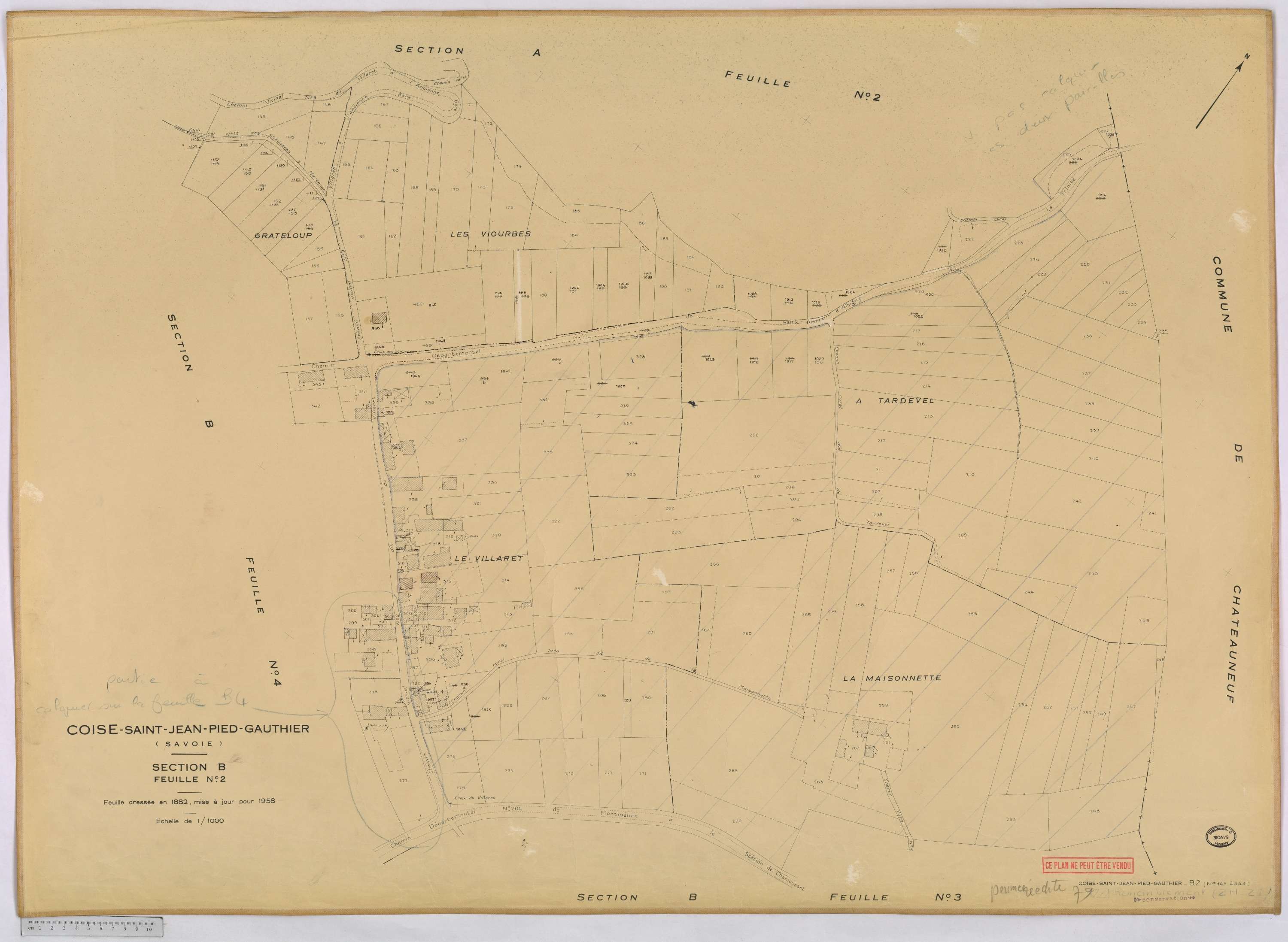 Coise-Saint-Jean-Pied-Gauthier - Cadastre rénové, version définitive (1958).