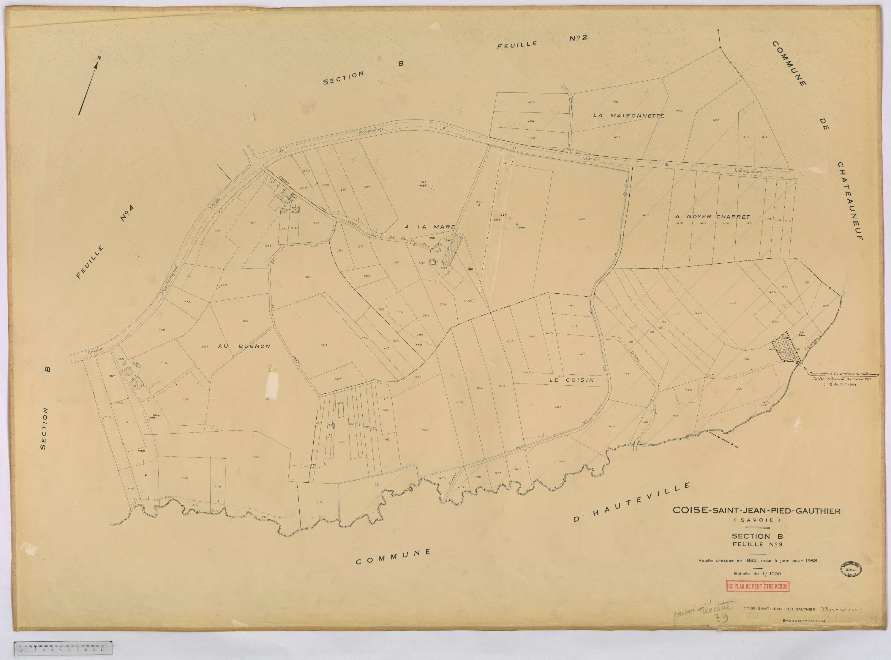 Coise-Saint-Jean-Pied-Gauthier - Cadastre rénové, version définitive (1958).