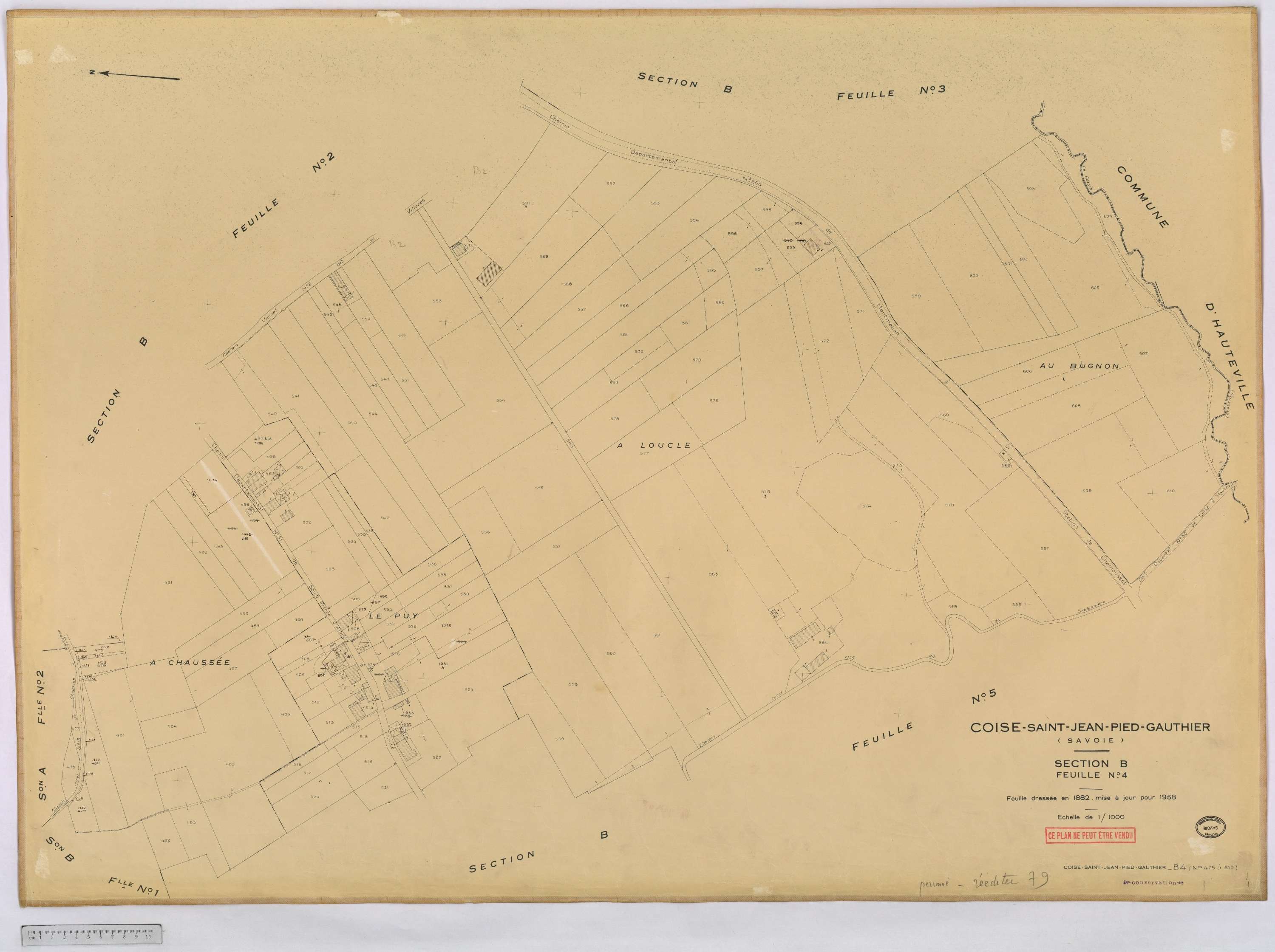 Coise-Saint-Jean-Pied-Gauthier - Cadastre rénové, version définitive (1958).