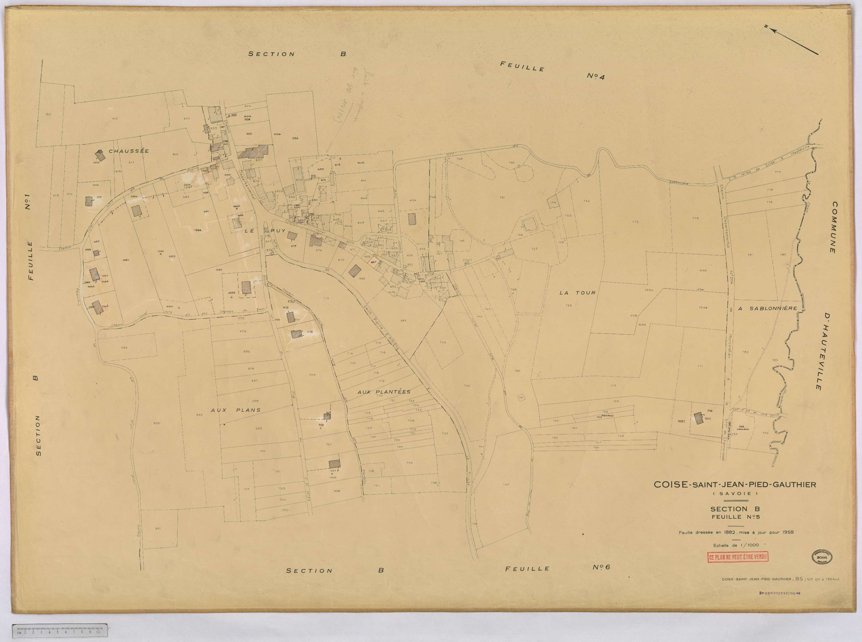 Coise-Saint-Jean-Pied-Gauthier - Cadastre rénové, version définitive (1958).