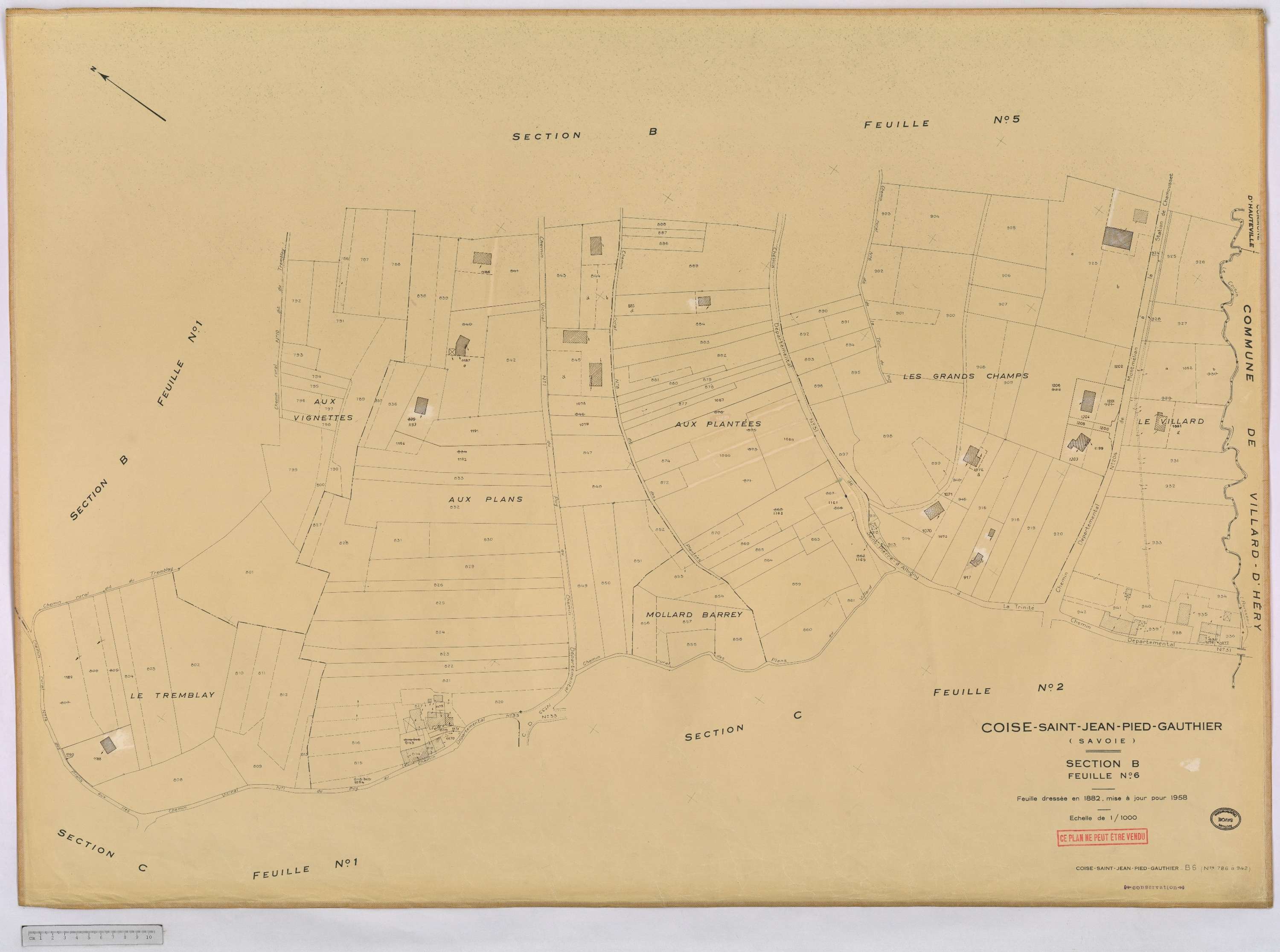 Coise-Saint-Jean-Pied-Gauthier - Cadastre rénové, version définitive (1958).
