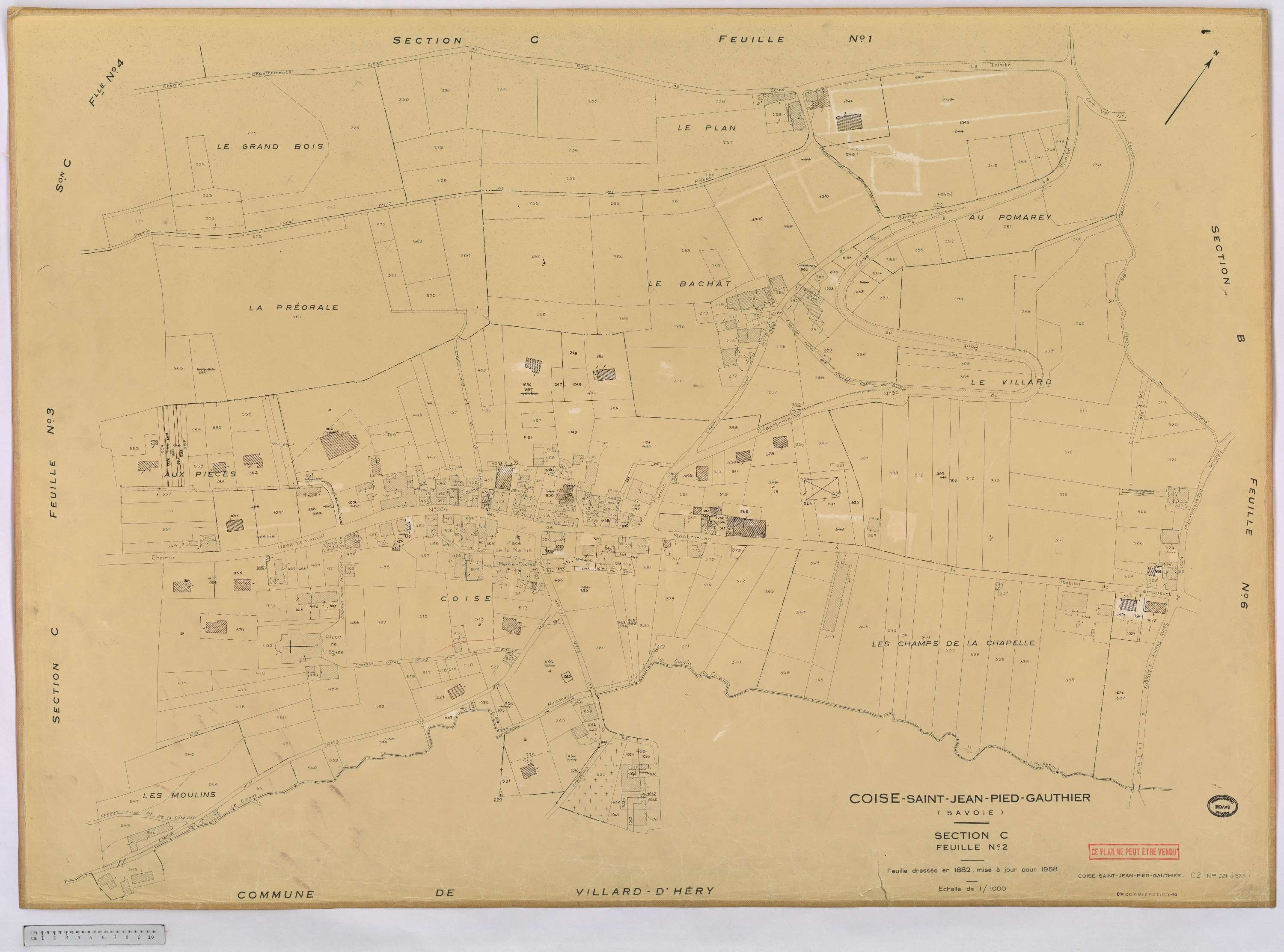 Coise-Saint-Jean-Pied-Gauthier - Cadastre rénové, version définitive (1958).
