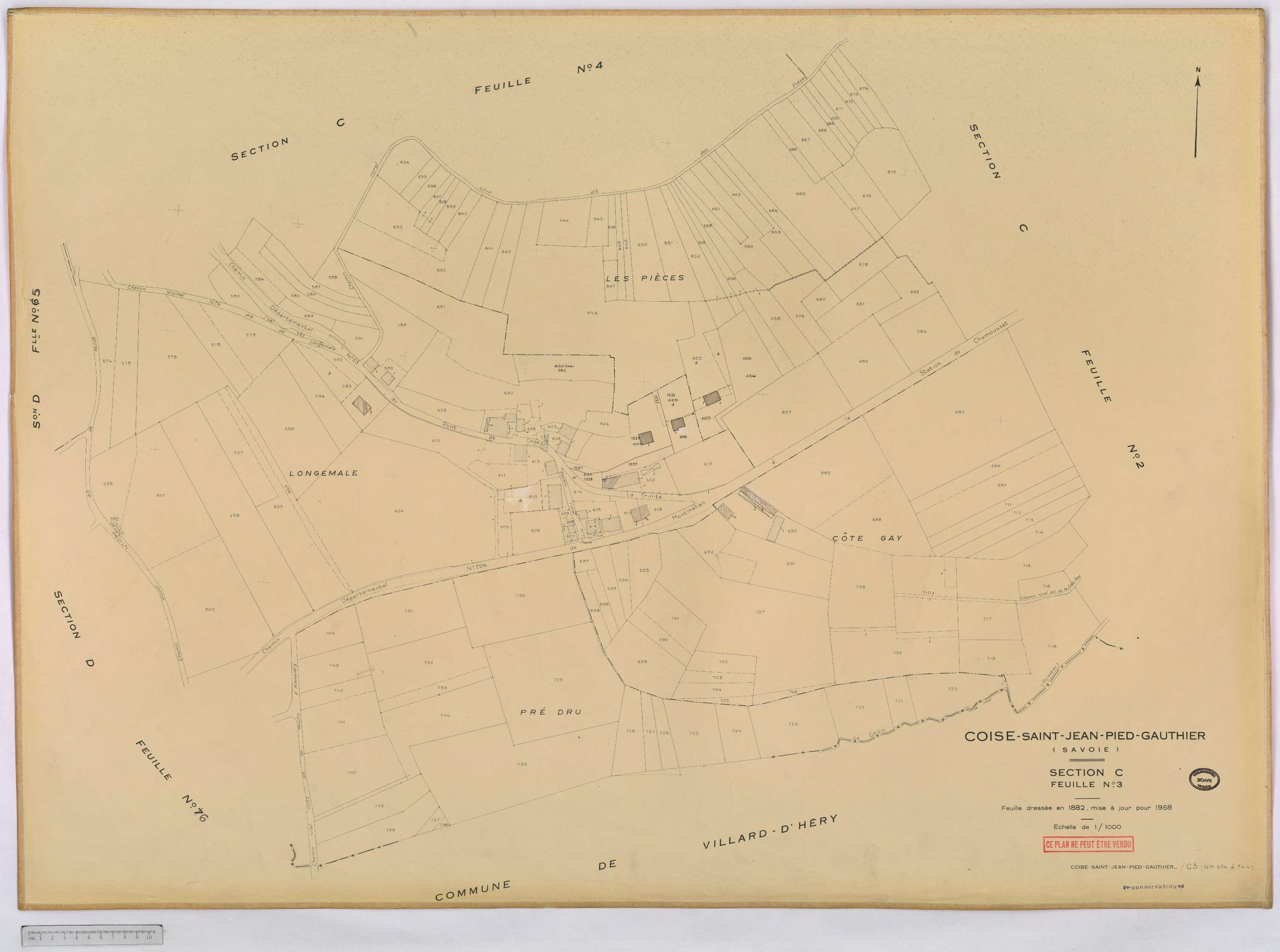 Coise-Saint-Jean-Pied-Gauthier - Cadastre rénové, version définitive (1958).