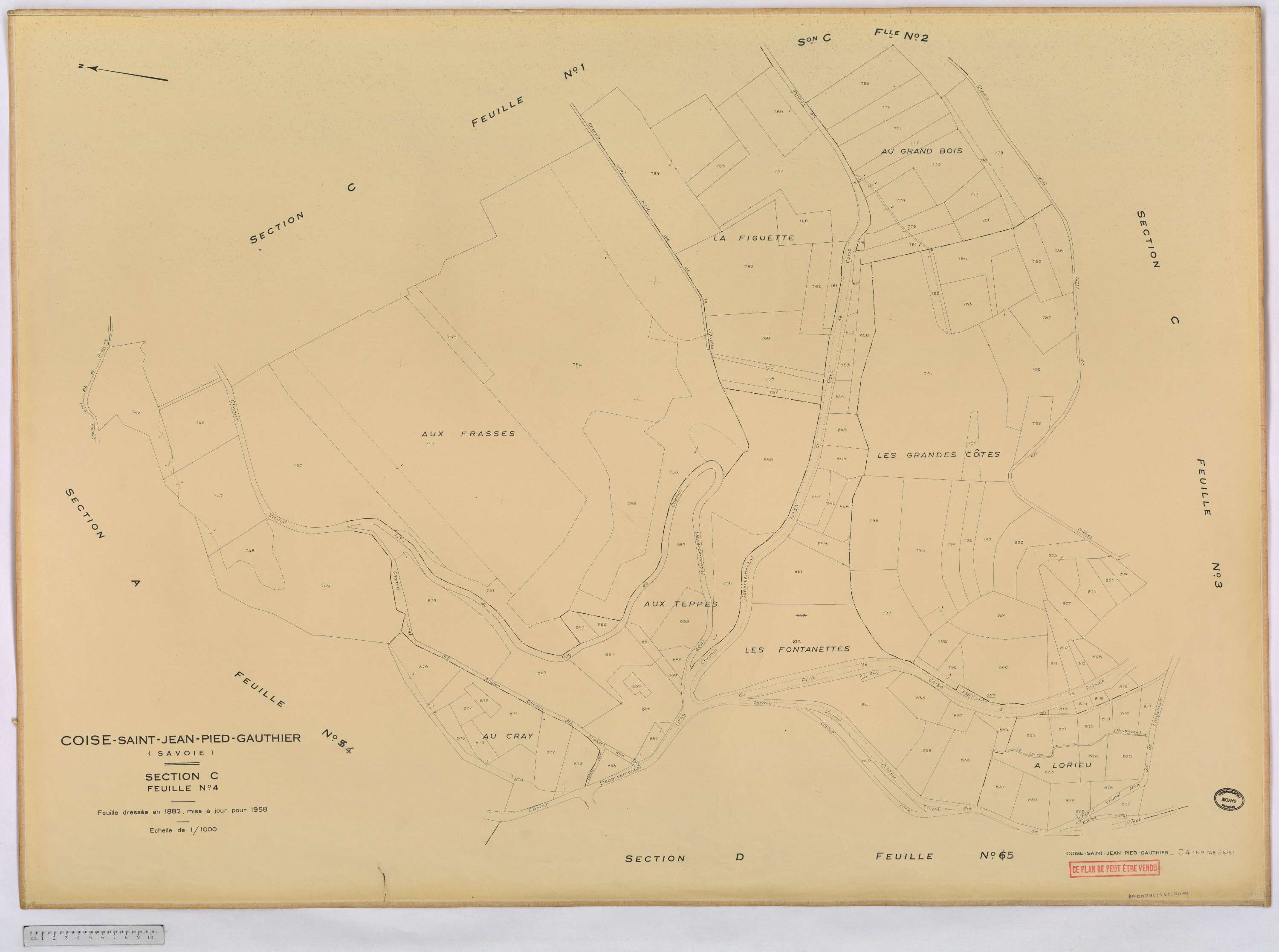 Coise-Saint-Jean-Pied-Gauthier - Cadastre rénové, version définitive (1958).