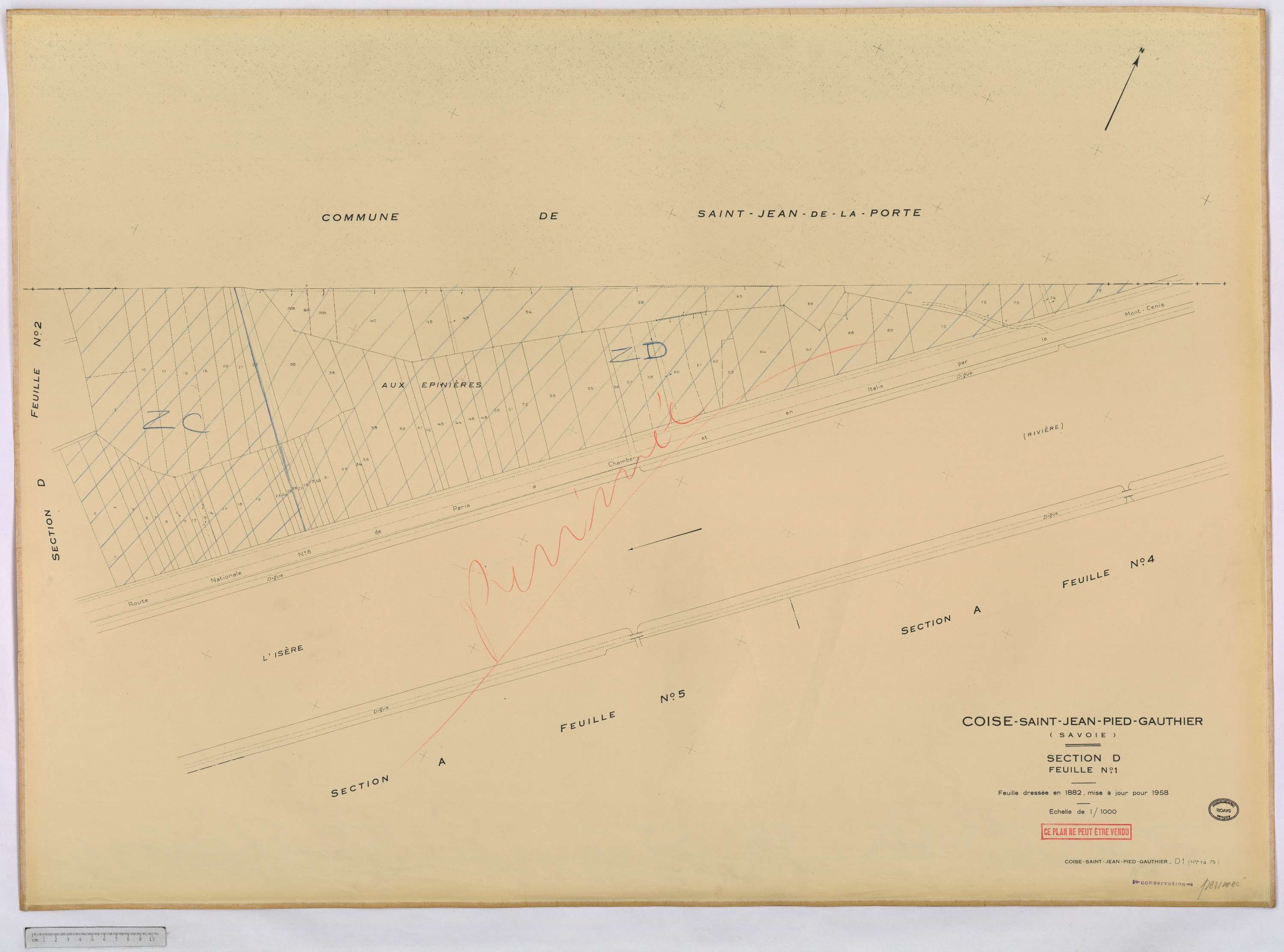 Coise-Saint-Jean-Pied-Gauthier - Cadastre rénové, version définitive (1958).