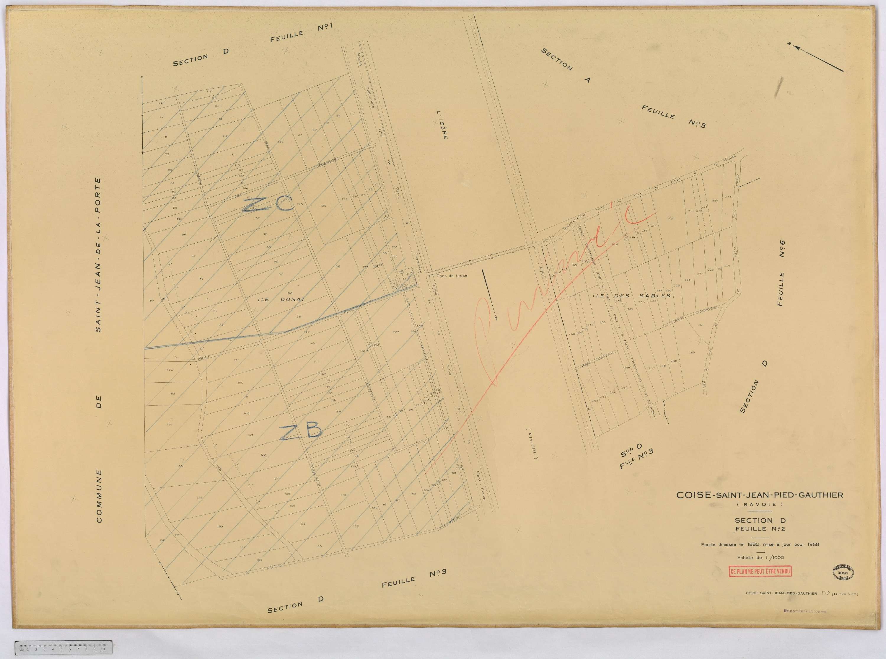 Coise-Saint-Jean-Pied-Gauthier - Cadastre rénové, version définitive (1958).