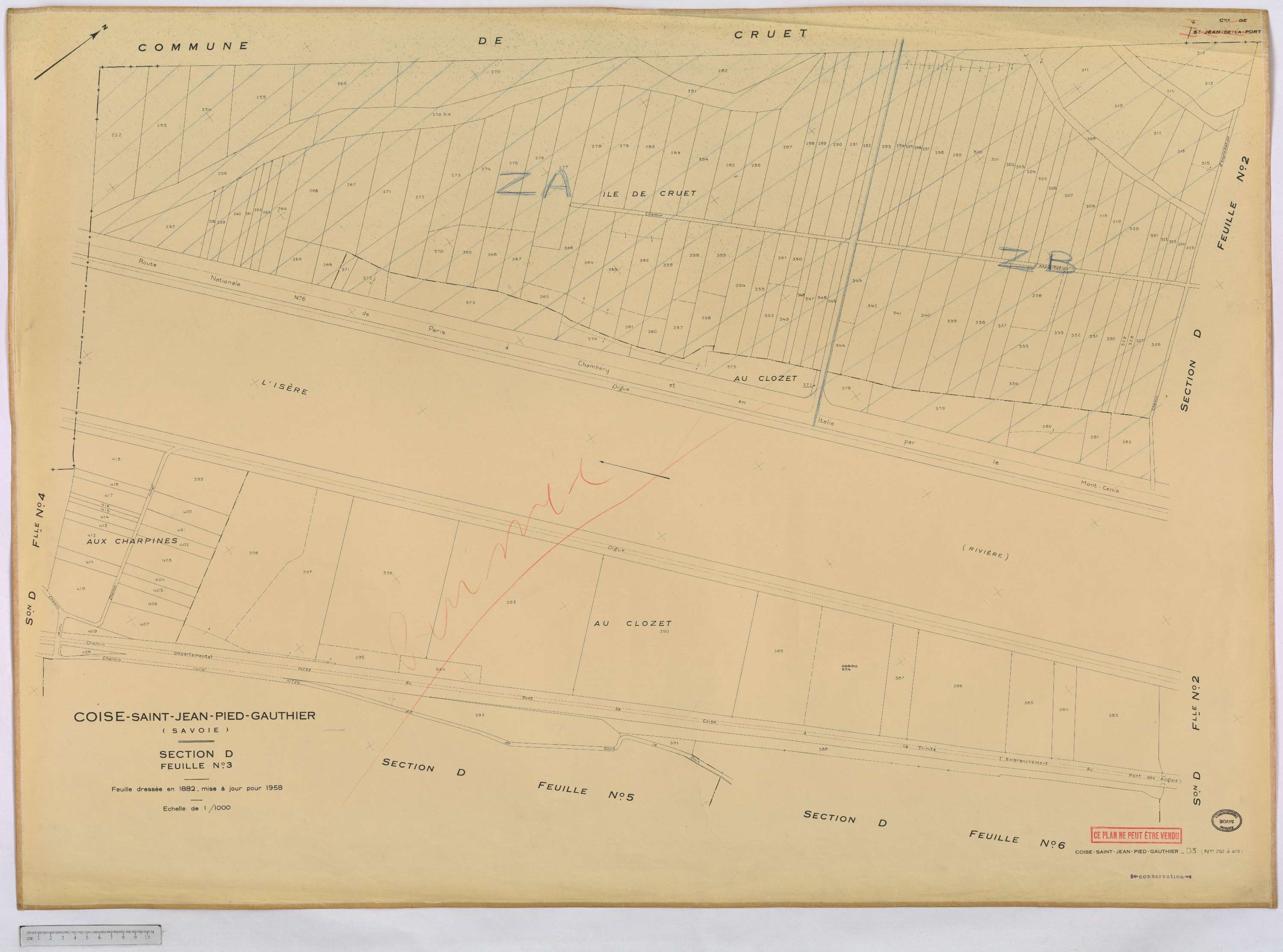 Coise-Saint-Jean-Pied-Gauthier - Cadastre rénové, version définitive (1958).
