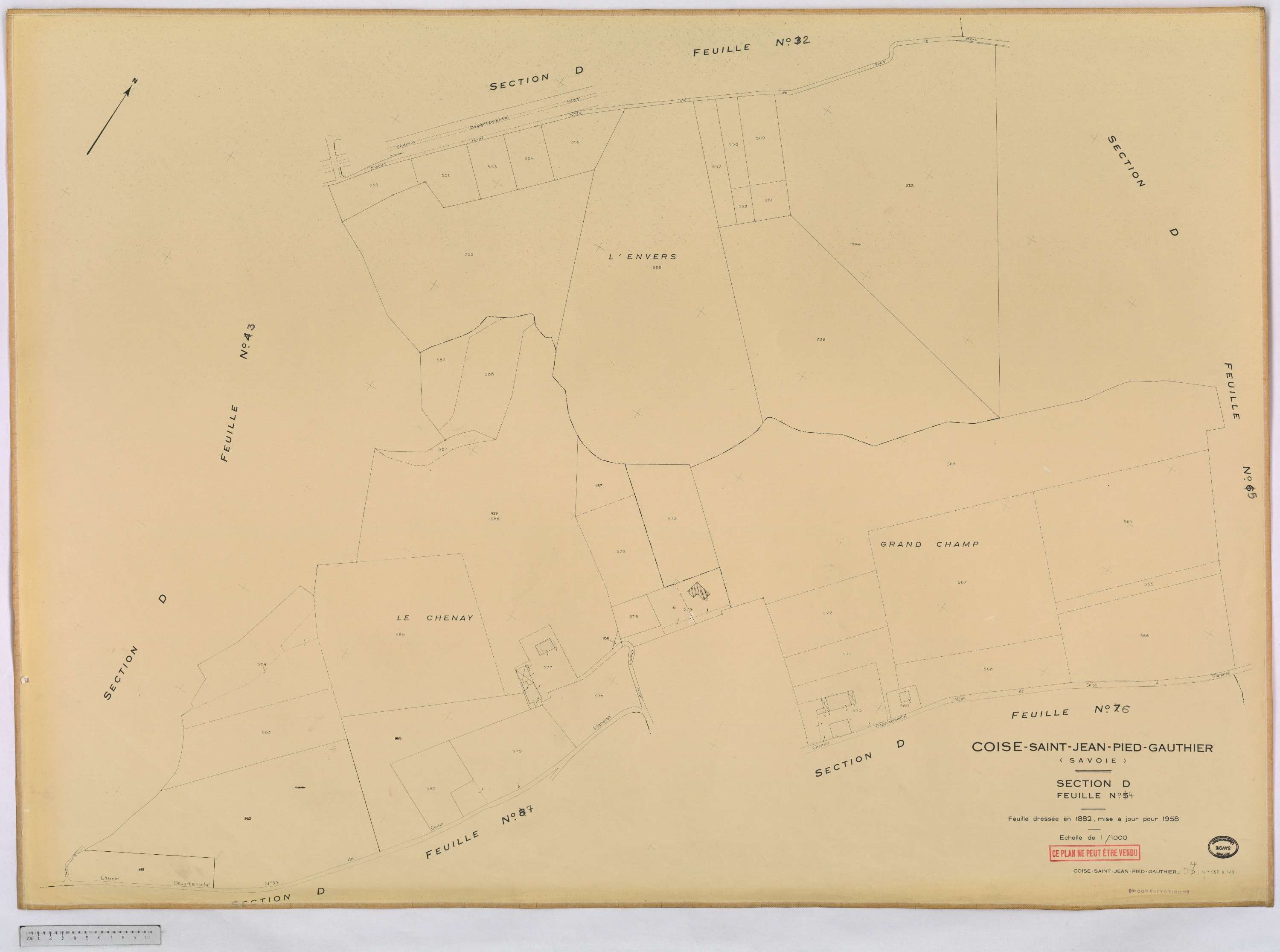 Coise-Saint-Jean-Pied-Gauthier - Cadastre rénové, version définitive (1958).