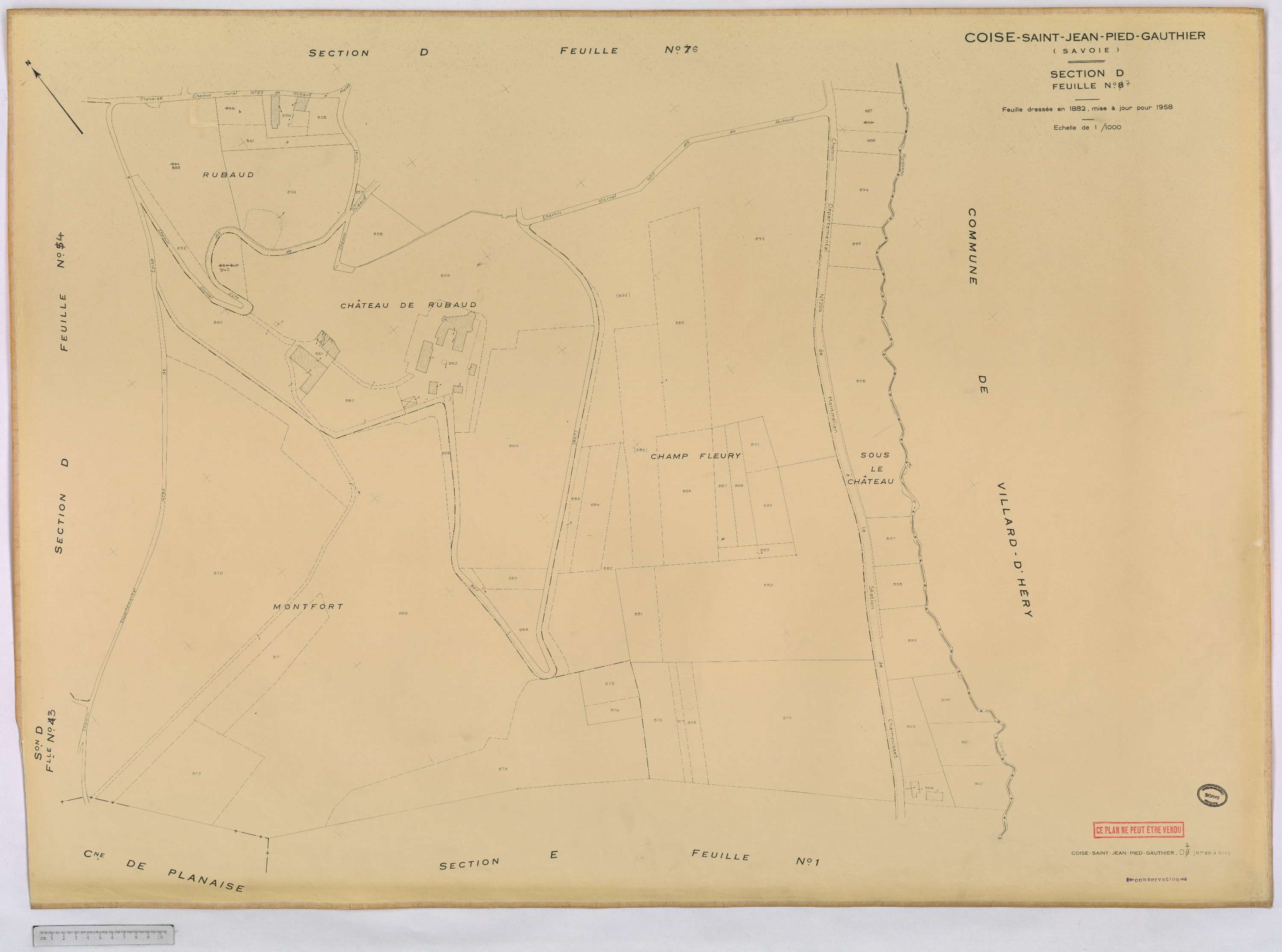 Coise-Saint-Jean-Pied-Gauthier - Cadastre rénové, version définitive (1958).