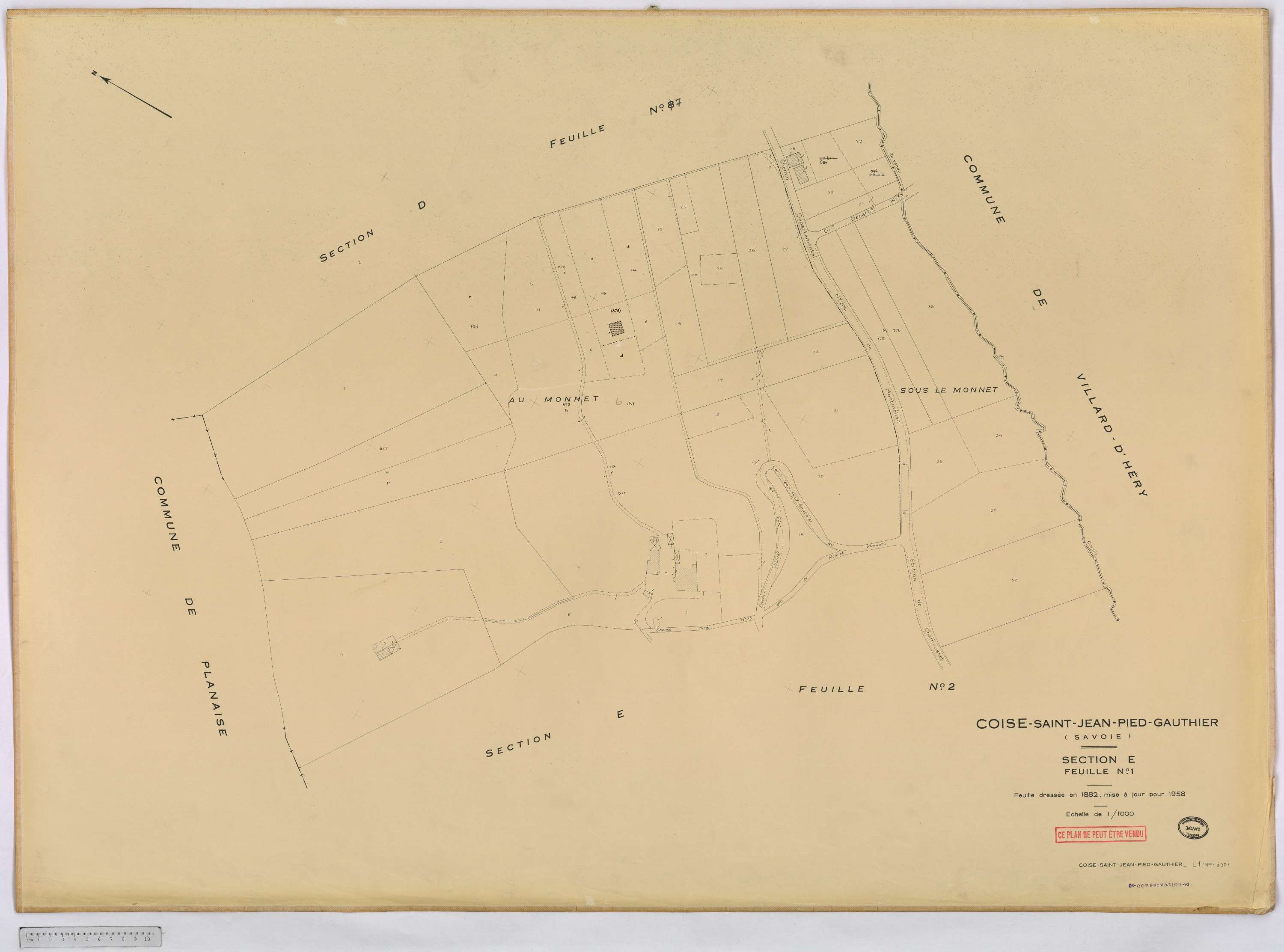 Coise-Saint-Jean-Pied-Gauthier - Cadastre rénové, version définitive (1958).