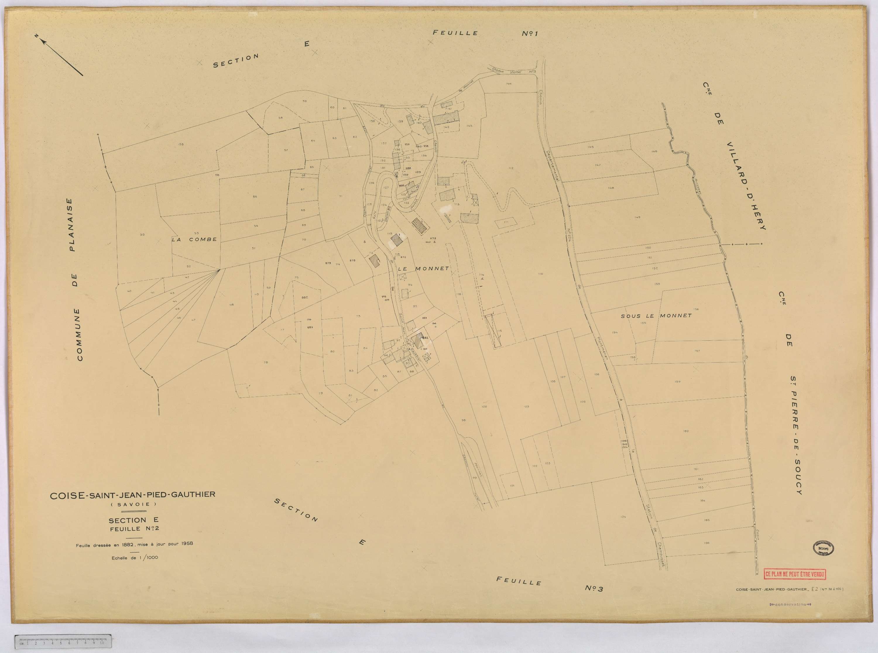 Coise-Saint-Jean-Pied-Gauthier - Cadastre rénové, version définitive (1958).