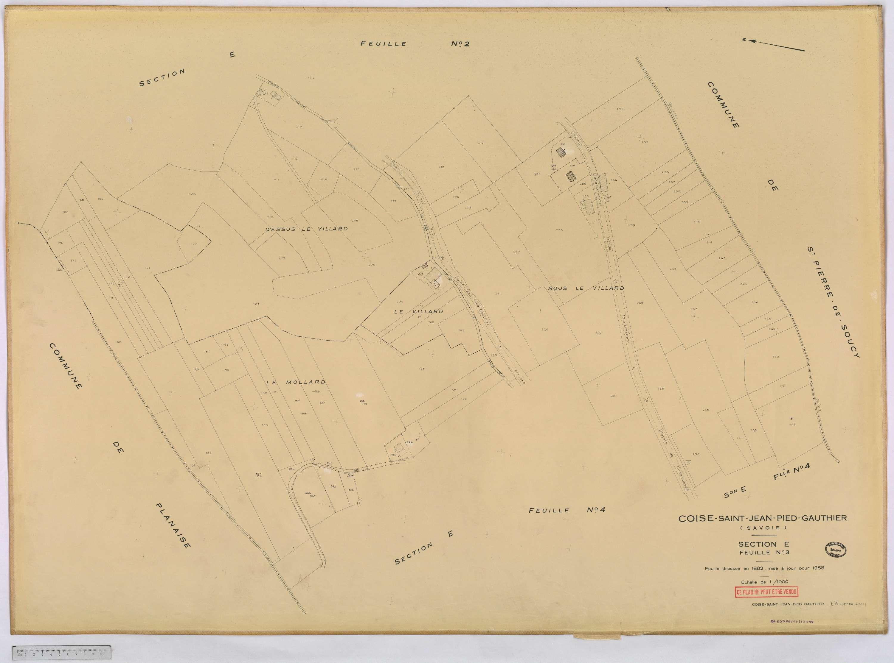Coise-Saint-Jean-Pied-Gauthier - Cadastre rénové, version définitive (1958).
