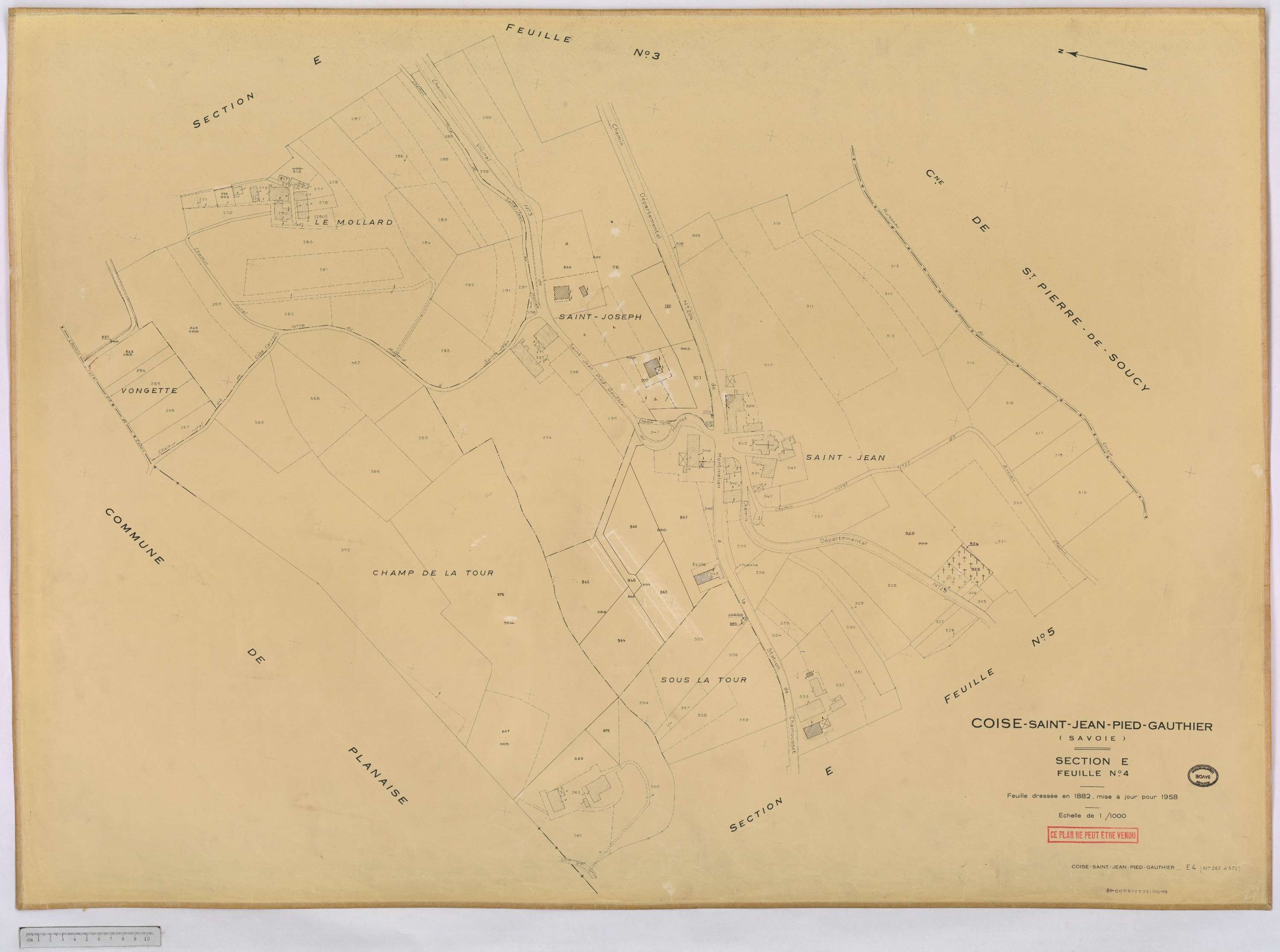 Coise-Saint-Jean-Pied-Gauthier - Cadastre rénové, version définitive (1958).