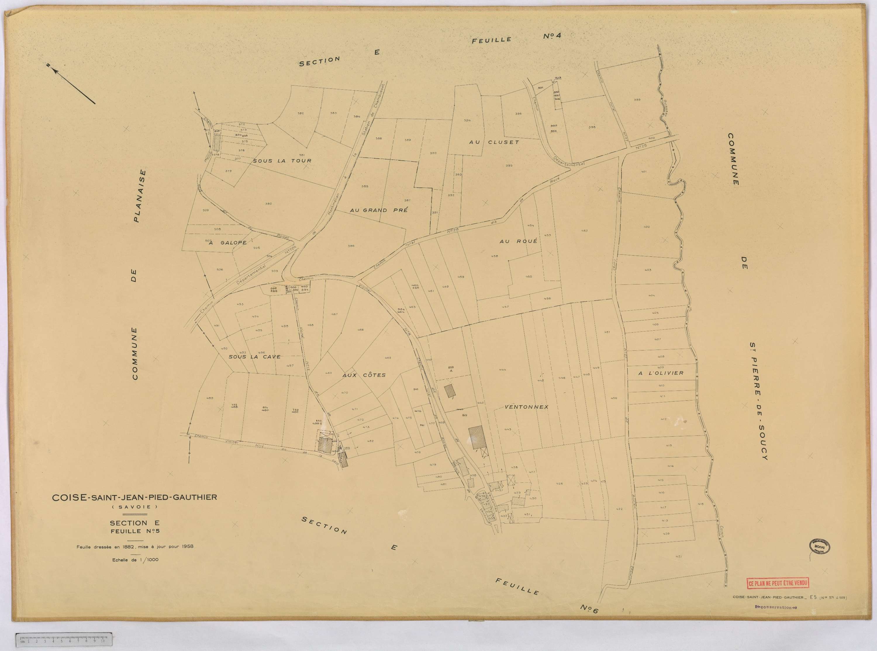 Coise-Saint-Jean-Pied-Gauthier - Cadastre rénové, version définitive (1958).