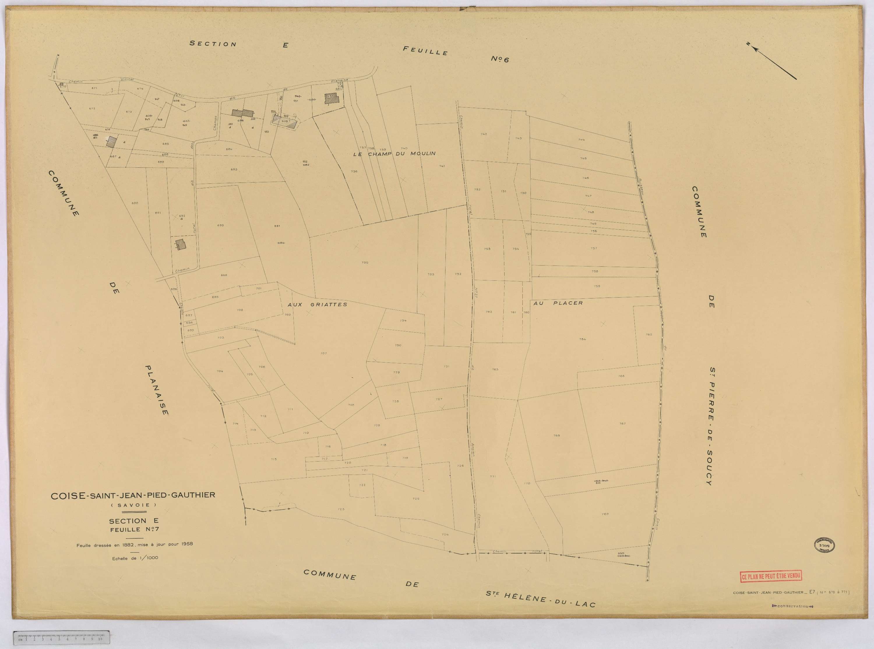 Coise-Saint-Jean-Pied-Gauthier - Cadastre rénové, version définitive (1958).