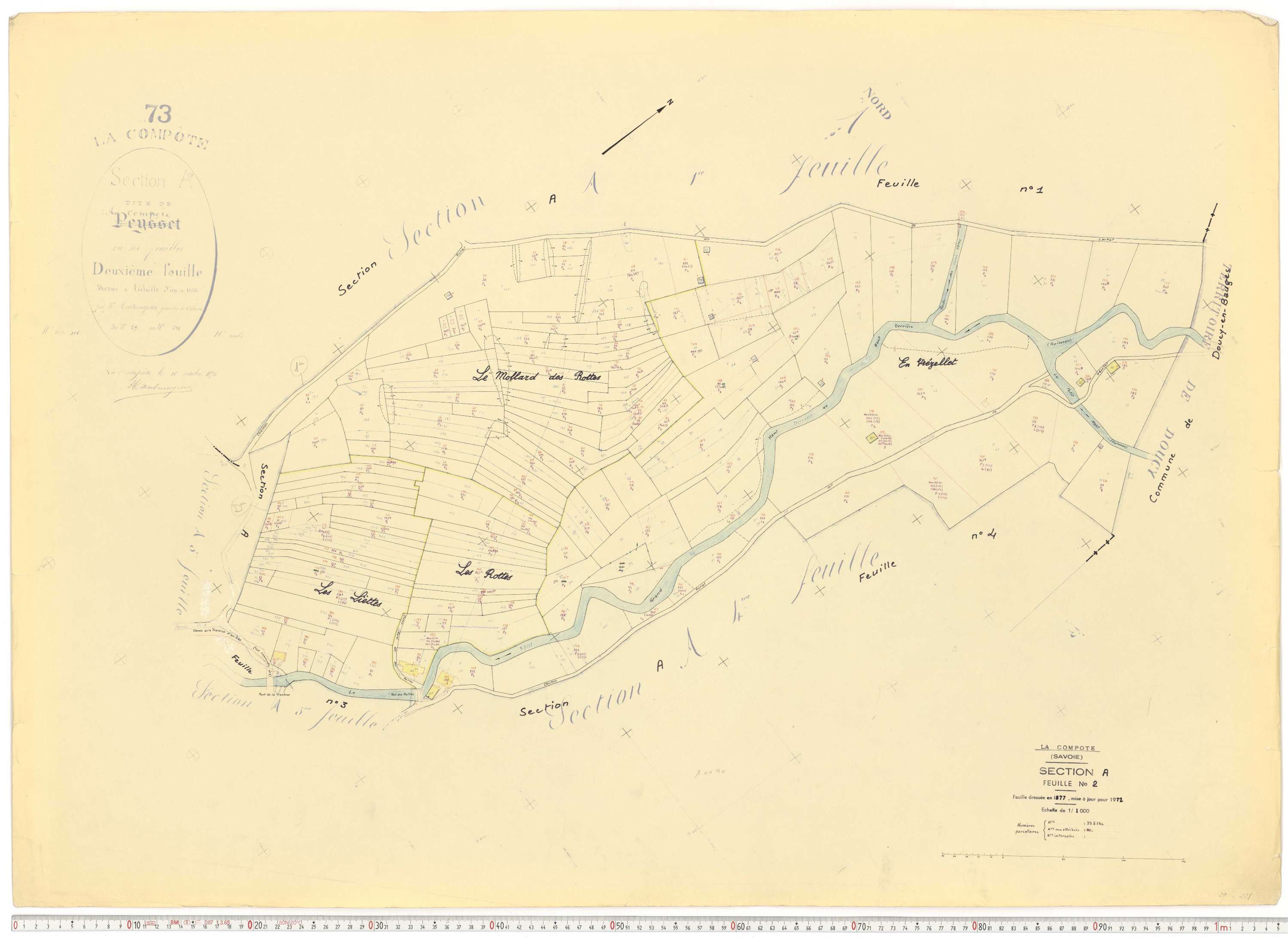 La Compôte - Cadastre rénové, version de travail (1972).