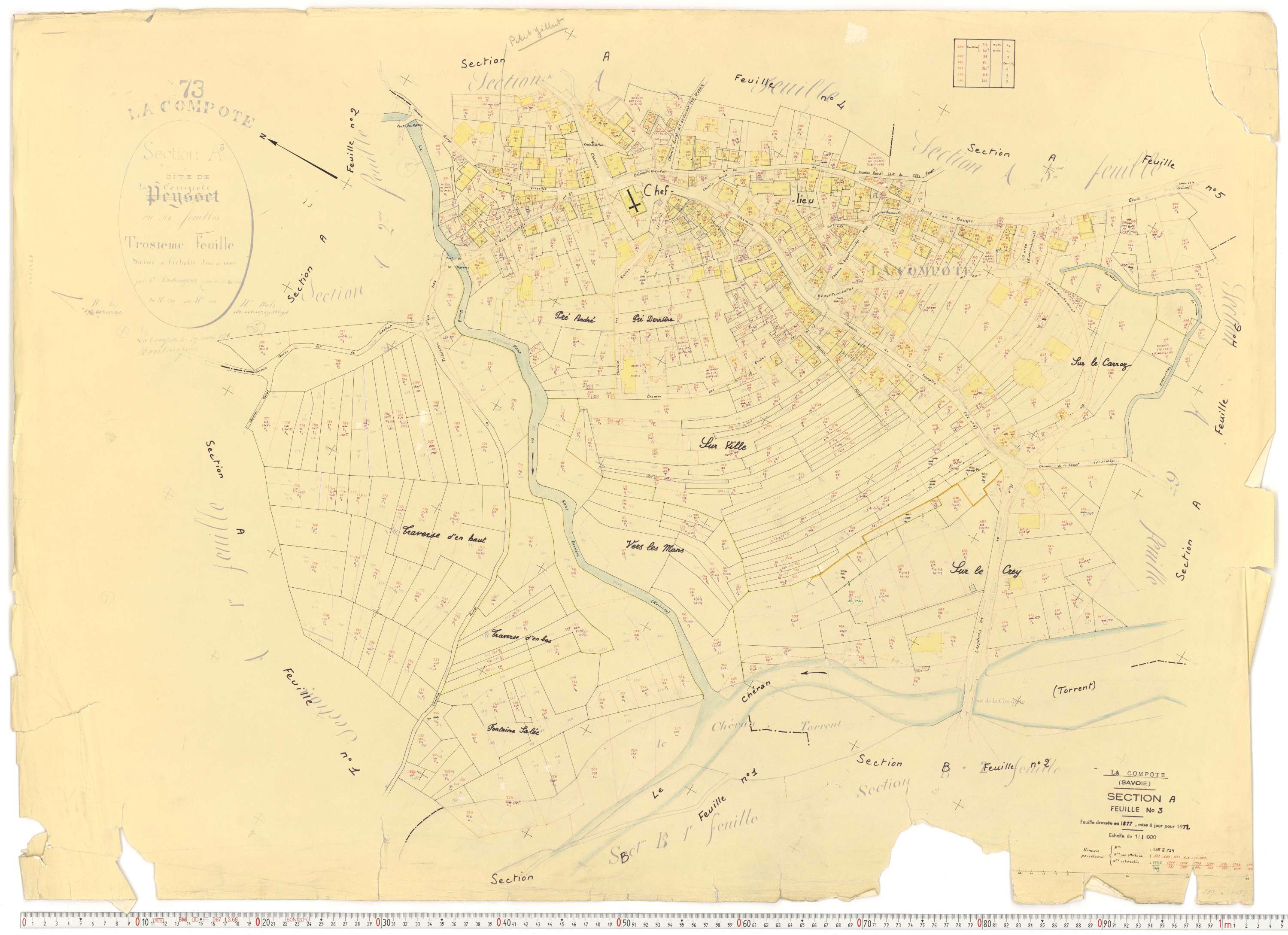 La Compôte - Cadastre rénové, version de travail (1972).