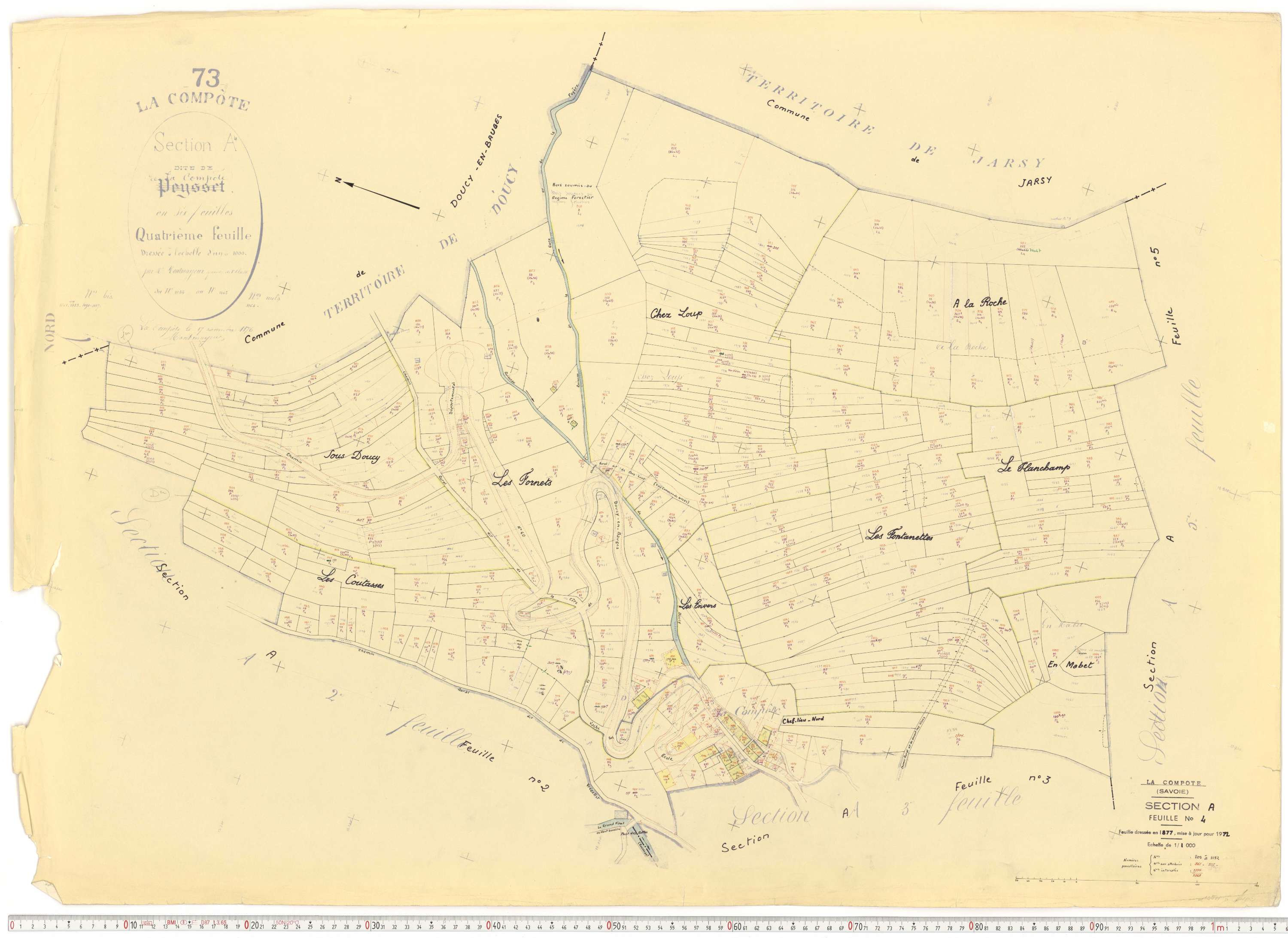 La Compôte - Cadastre rénové, version de travail (1972).