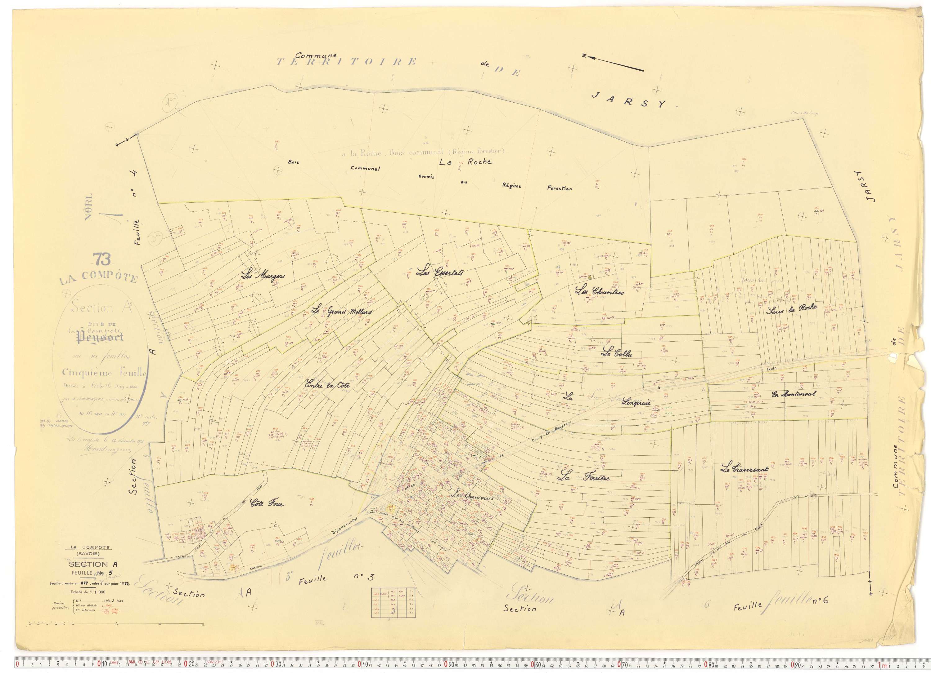 La Compôte - Cadastre rénové, version de travail (1972).