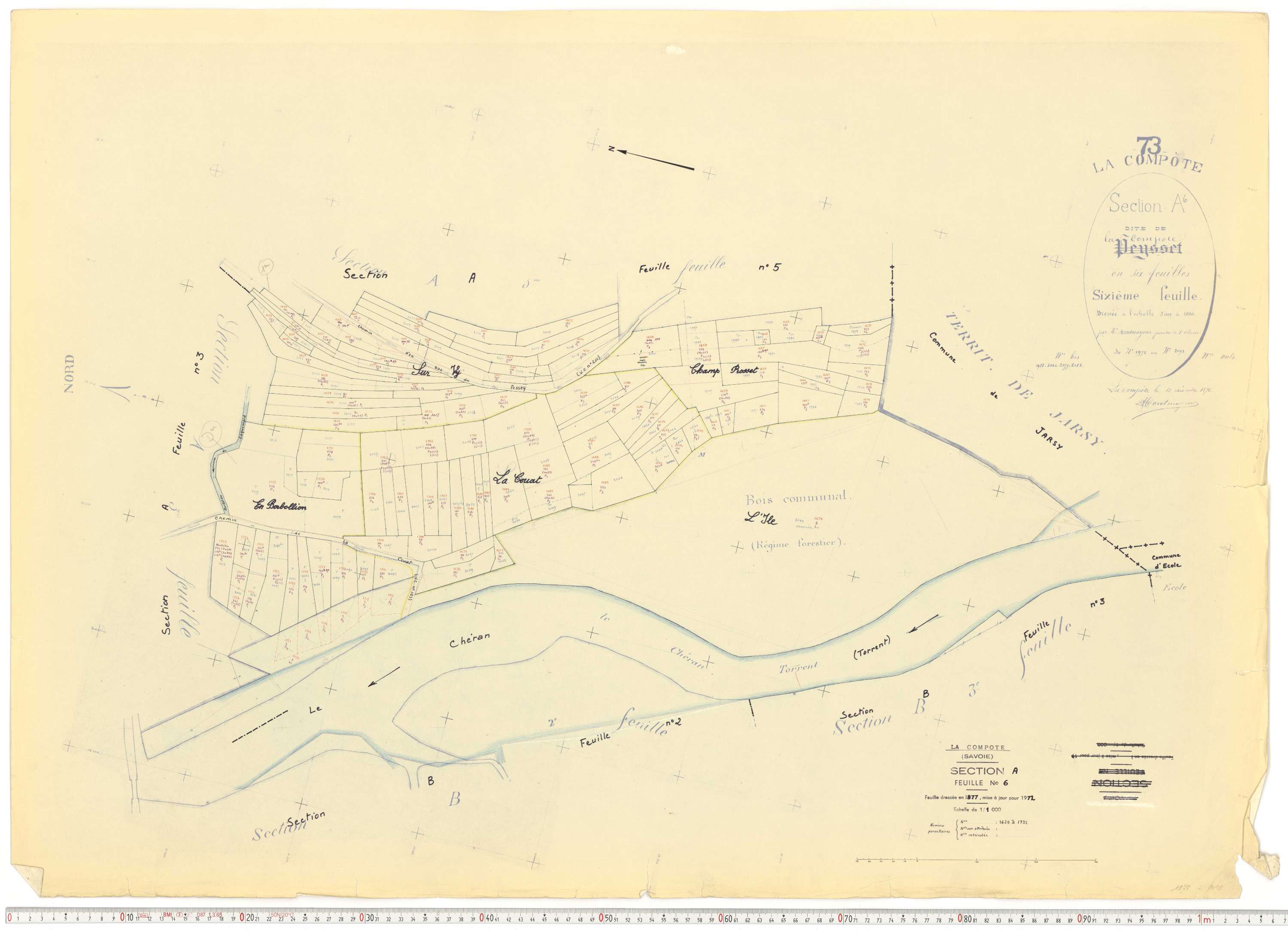 La Compôte - Cadastre rénové, version de travail (1972).