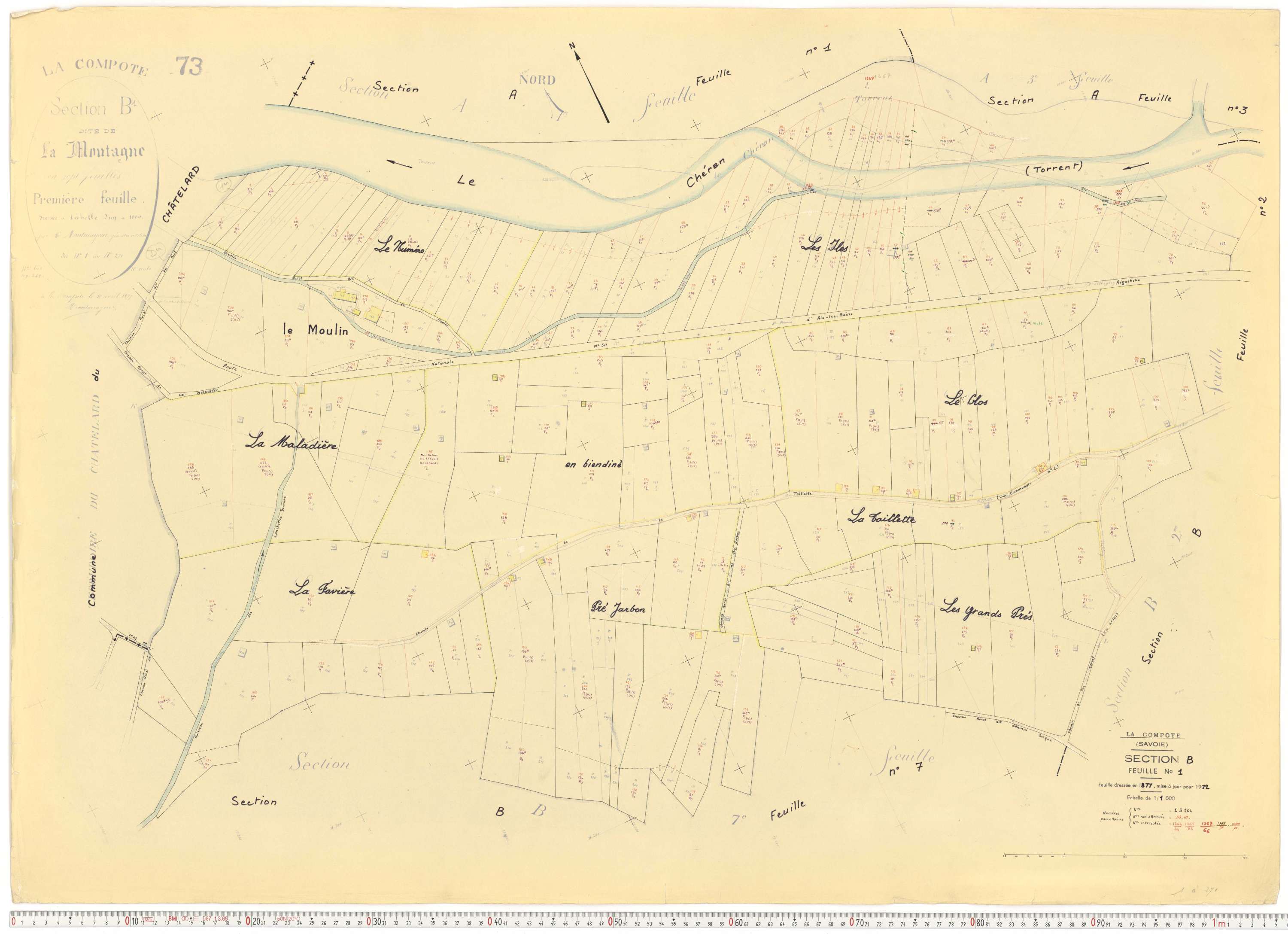 La Compôte - Cadastre rénové, version de travail (1972).