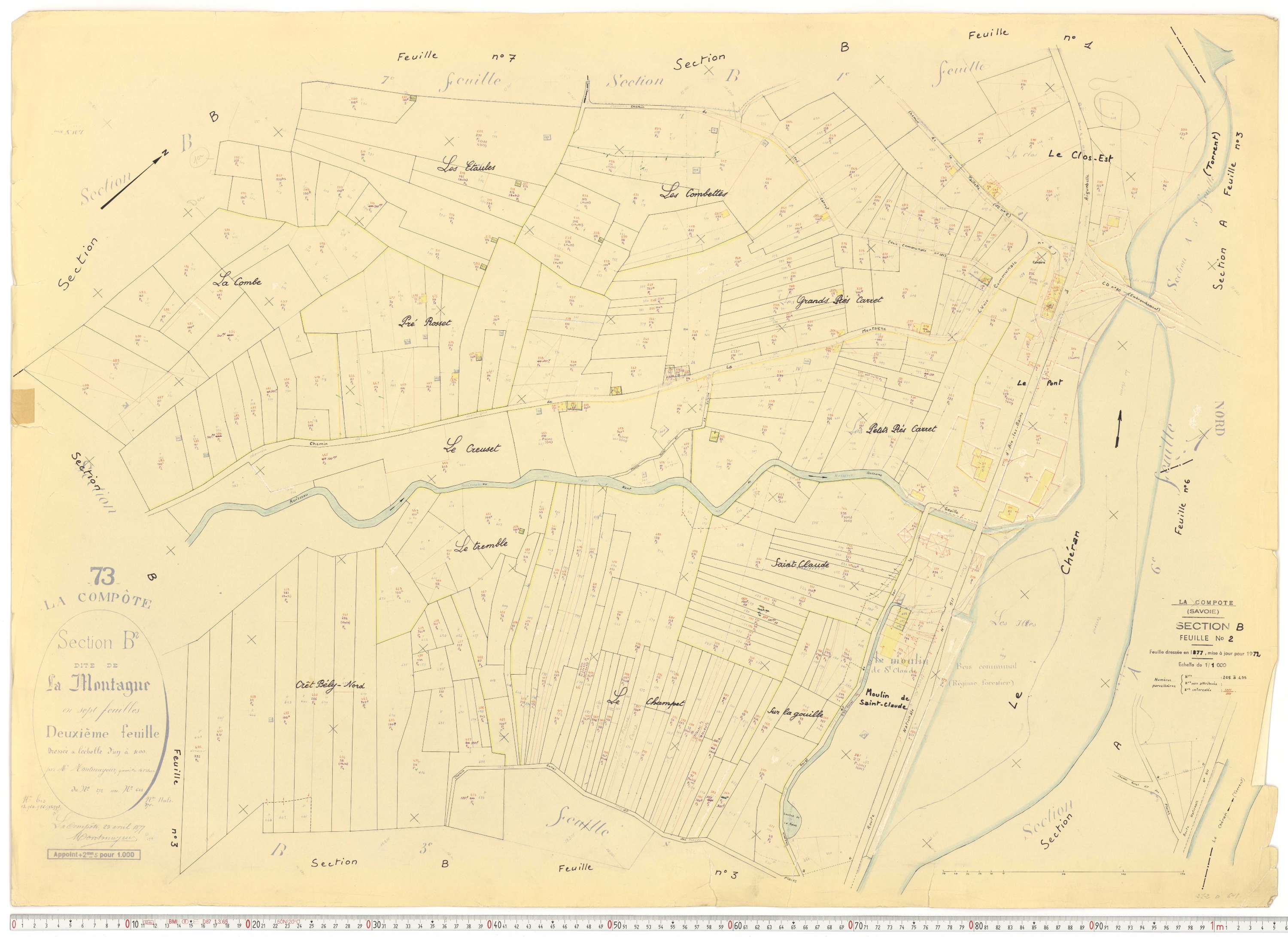 La Compôte - Cadastre rénové, version de travail (1972).