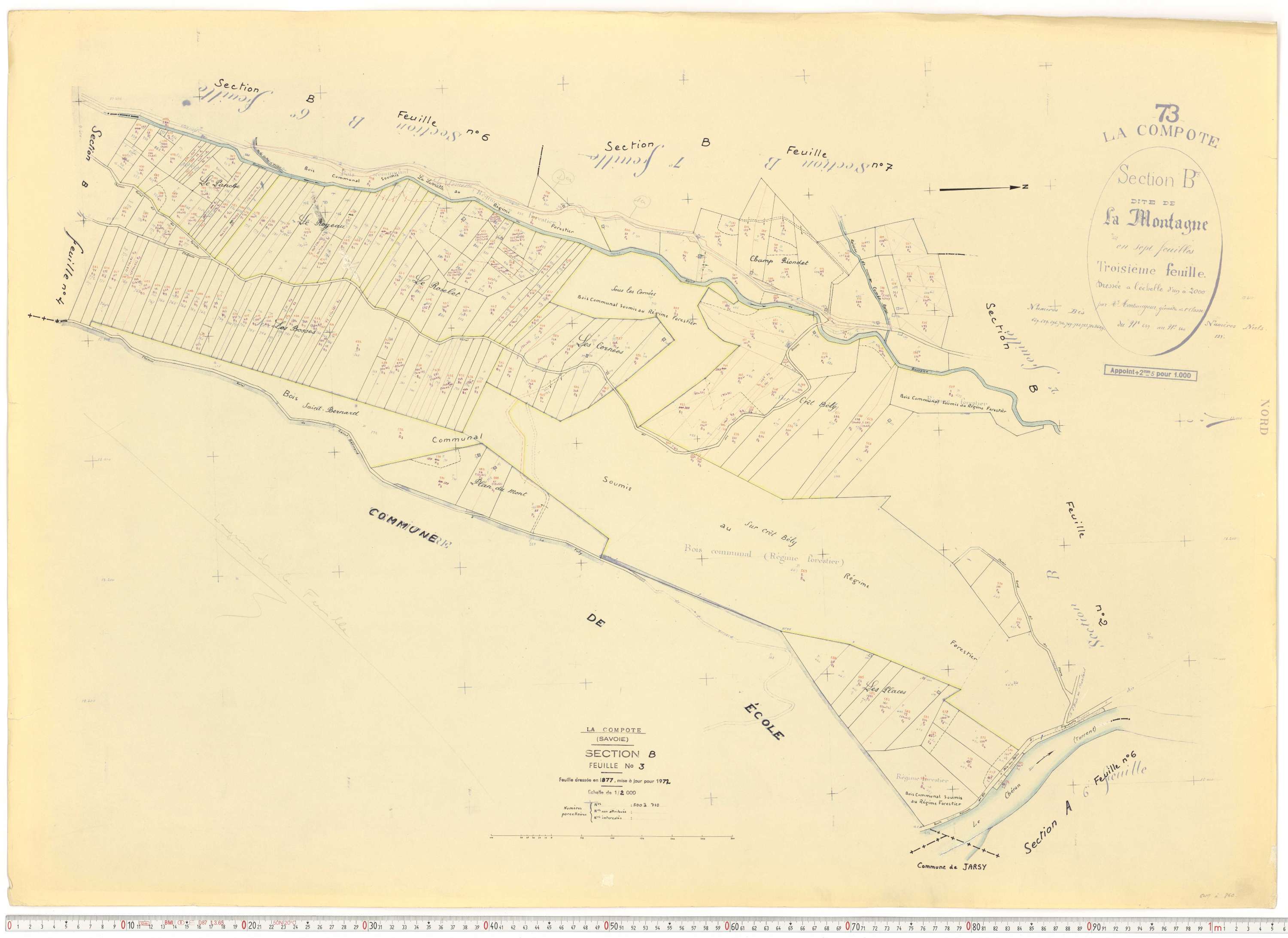 La Compôte - Cadastre rénové, version de travail (1972).