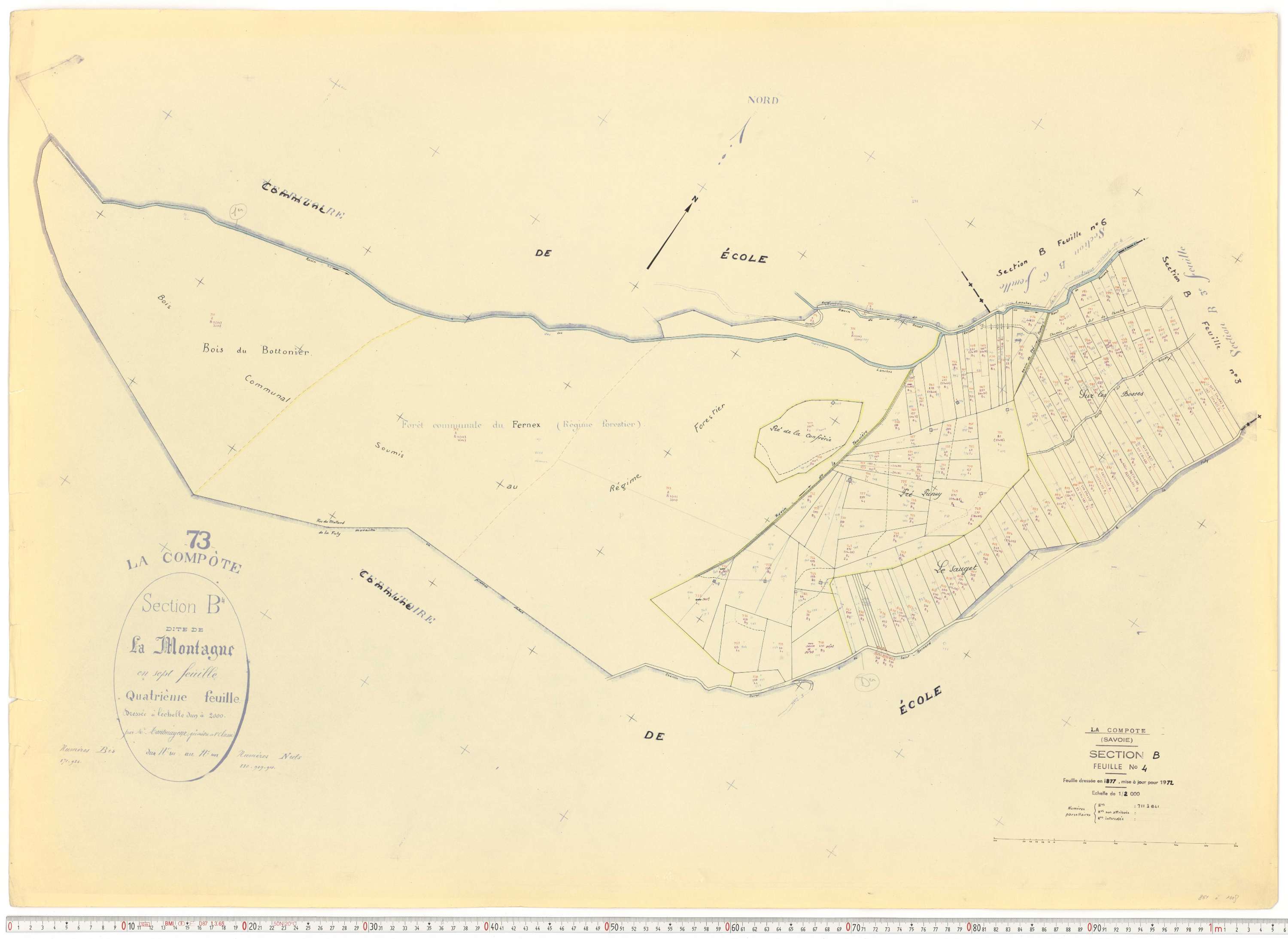 La Compôte - Cadastre rénové, version de travail (1972).