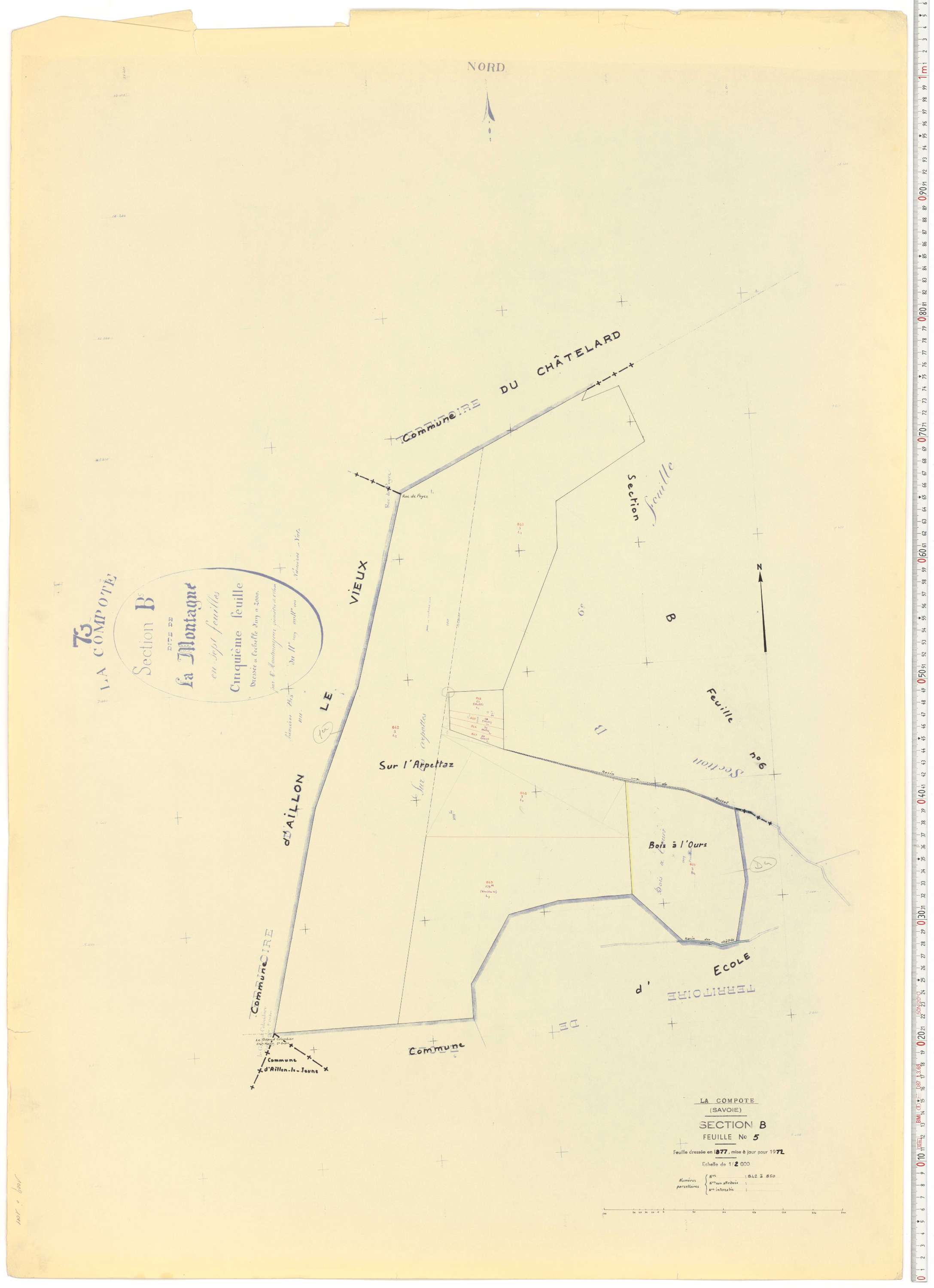 La Compôte - Cadastre rénové, version de travail (1972).